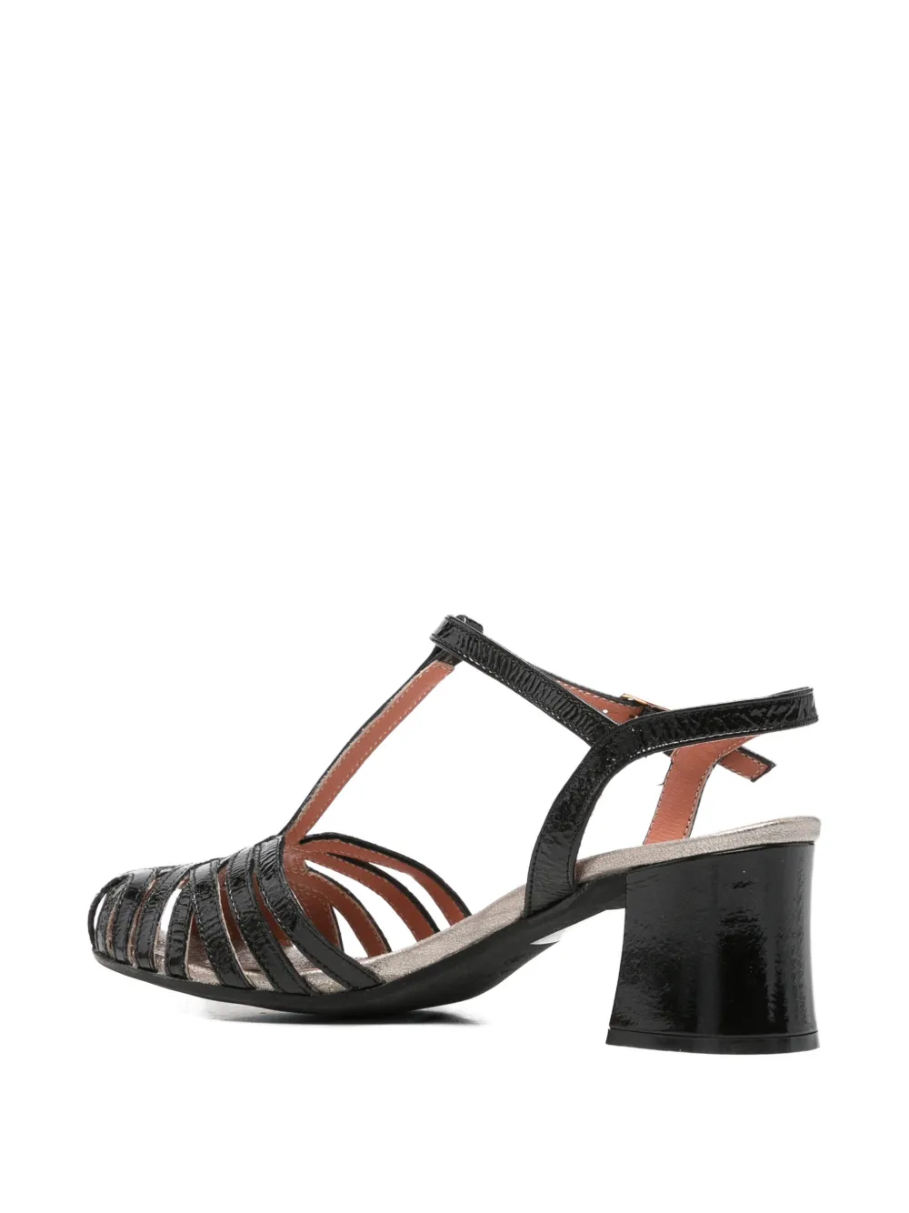 MAISON 21 Lakleren sandalen met T-bandje Zwart