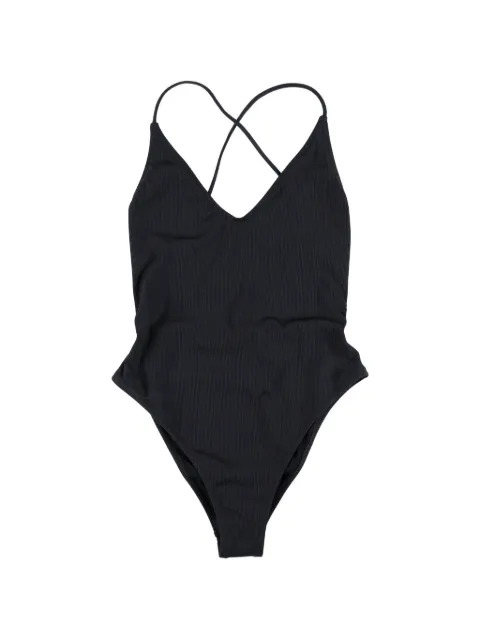 BELAMER Elen ribbed crossover-strap swimsuit