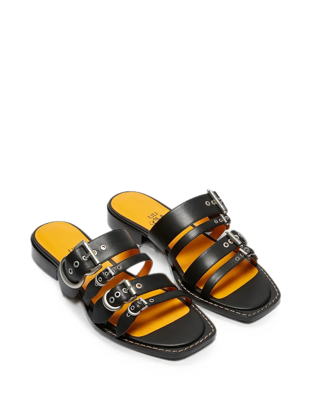 LILI CURIA Margo multi-strap buckled sandals Zwart