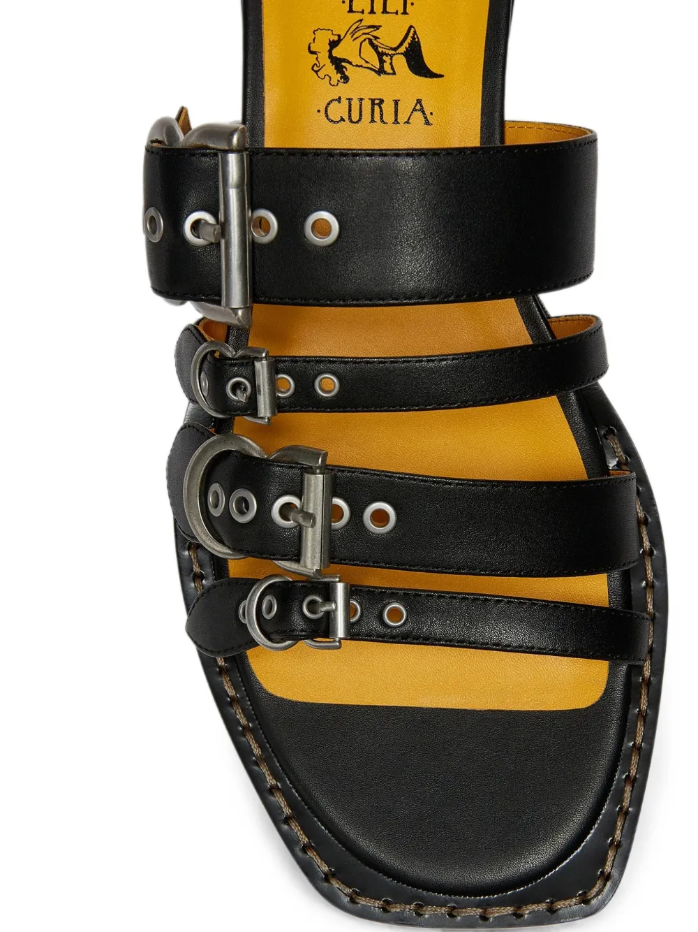 LILI CURIA Margo multi-strap buckled sandals Zwart