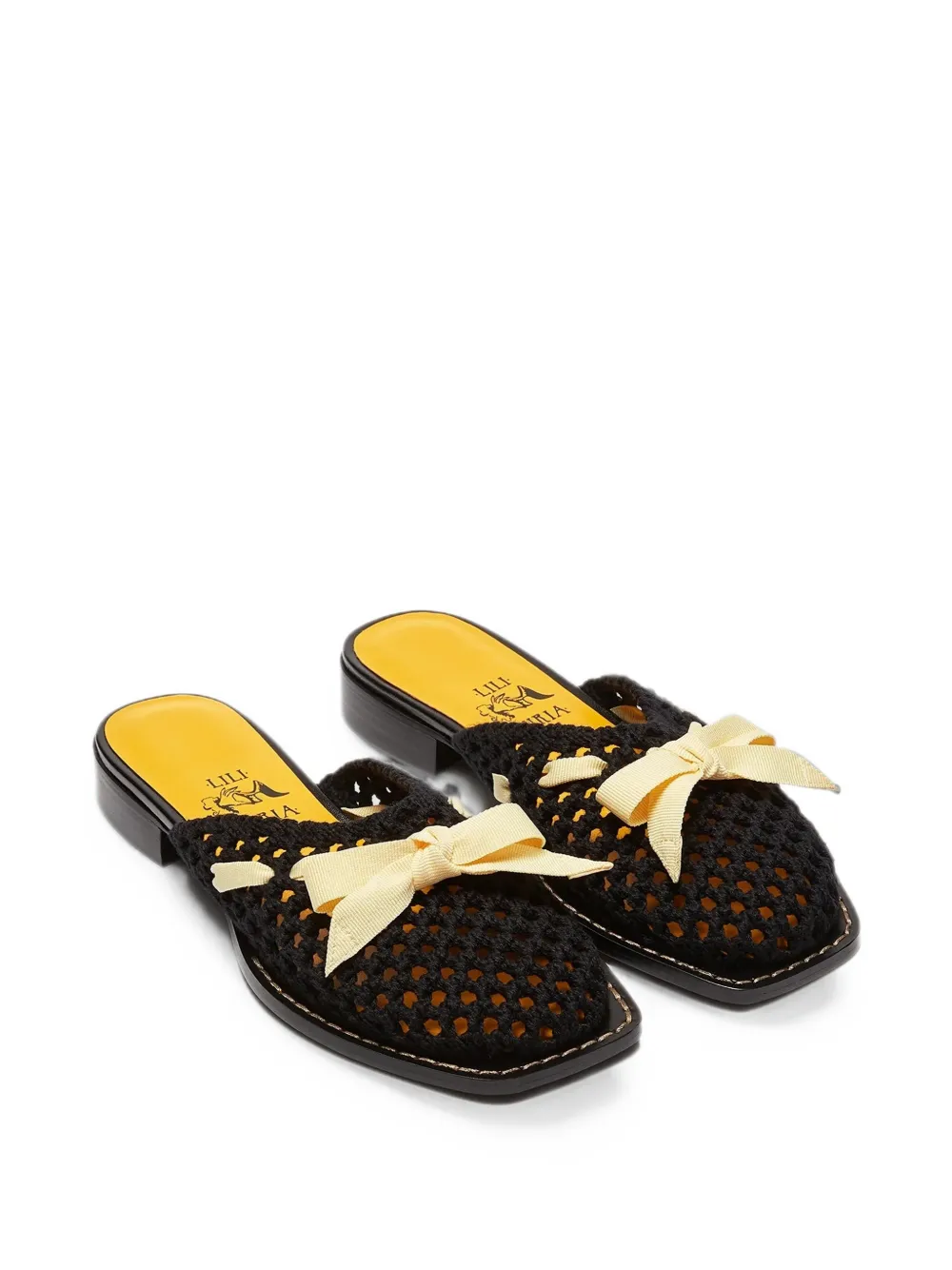 LILI CURIA Lina bow-detail sandals Zwart