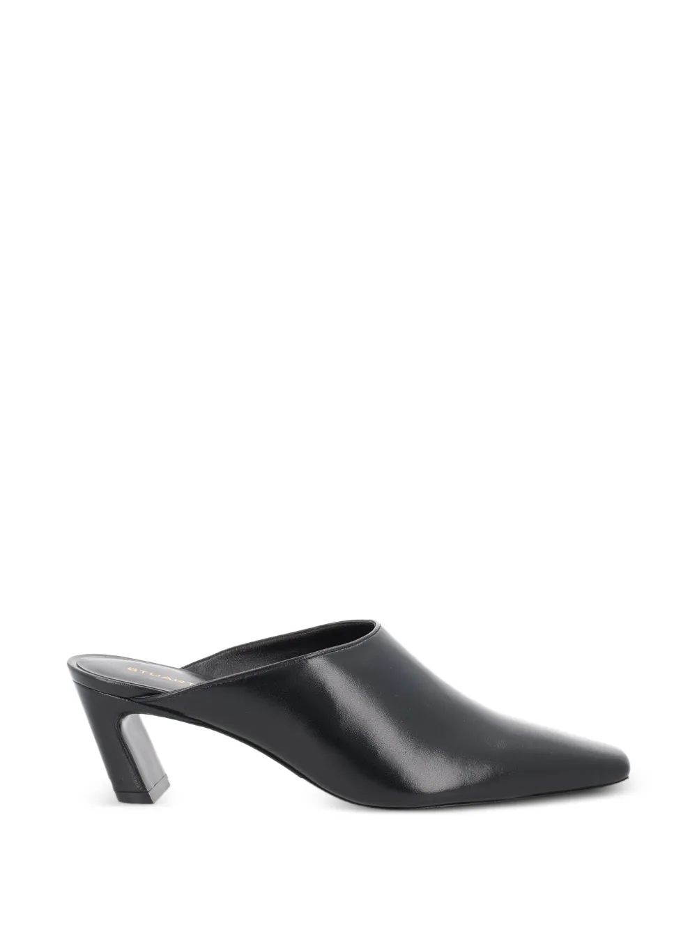 Stuart Weitzman Stassi square-toe leather mules Zwart