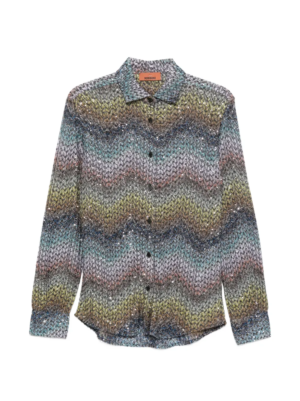 Missoni Zigzag-knit Sequin-embellished Shirt In Multi