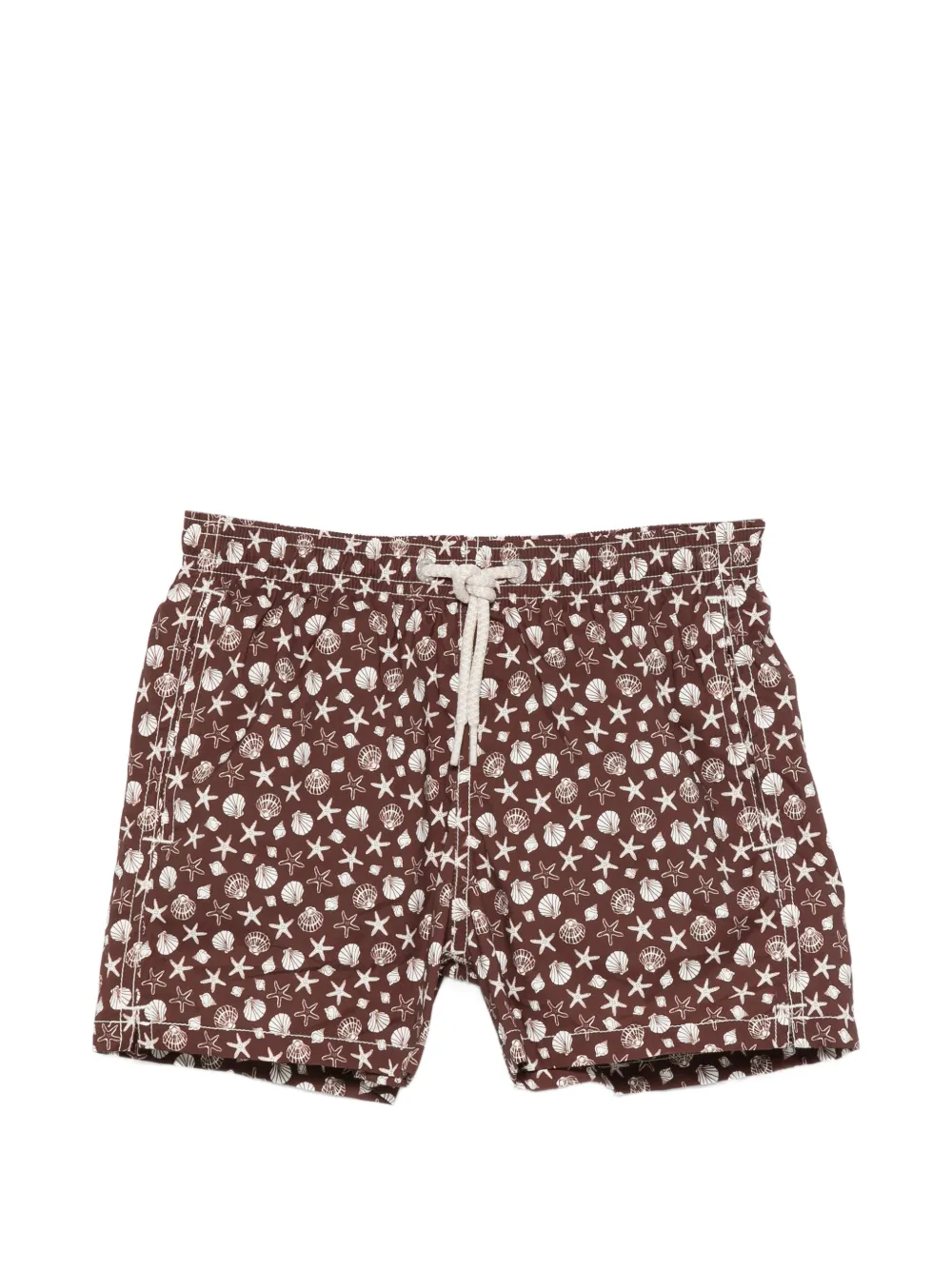 MC2 Saint Barth Kids Jean Lighting seashell-print drawstring-waist swim shorts - Braun