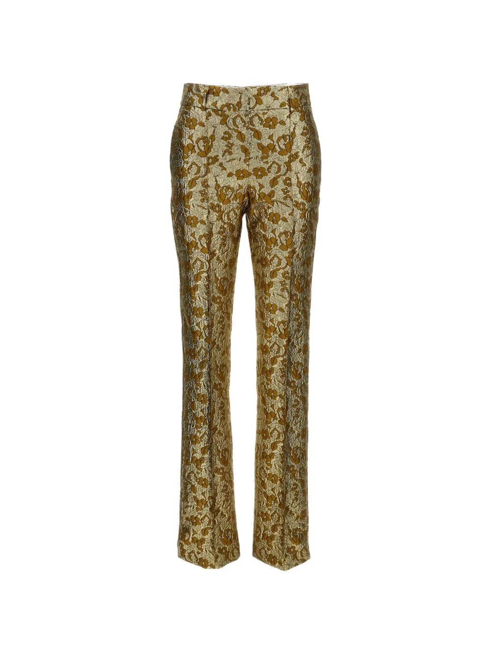 DES PHEMMES floral-jacquard metallic trousers - Oro