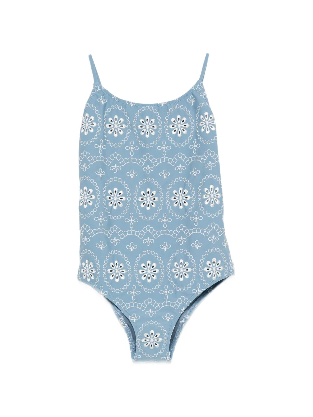 MC2 Saint Barth Kids Cecille Jr embroidered swimsuit - Blau