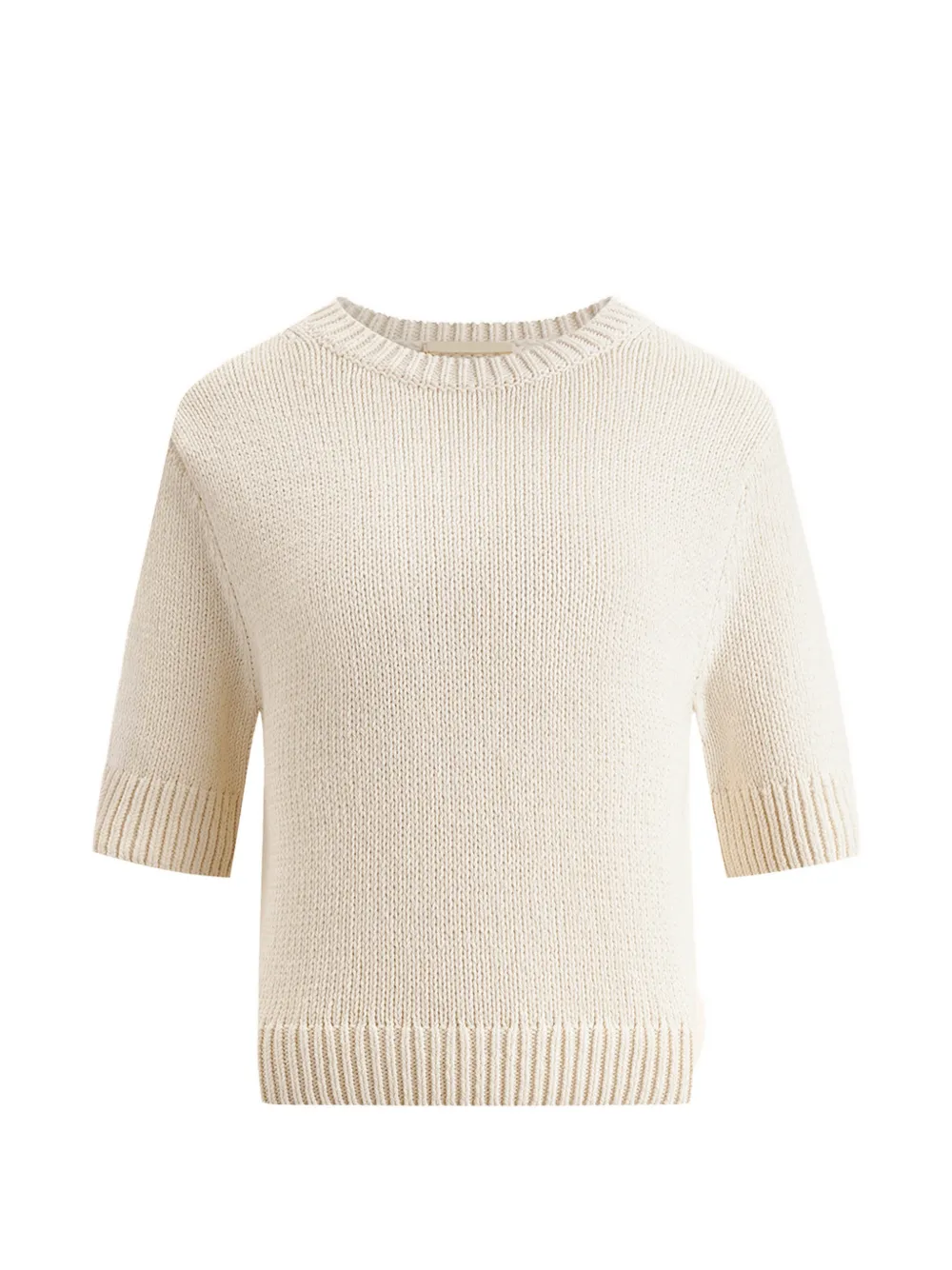 12 STOREEZ Hearth ribbed-trim short-sleeve top