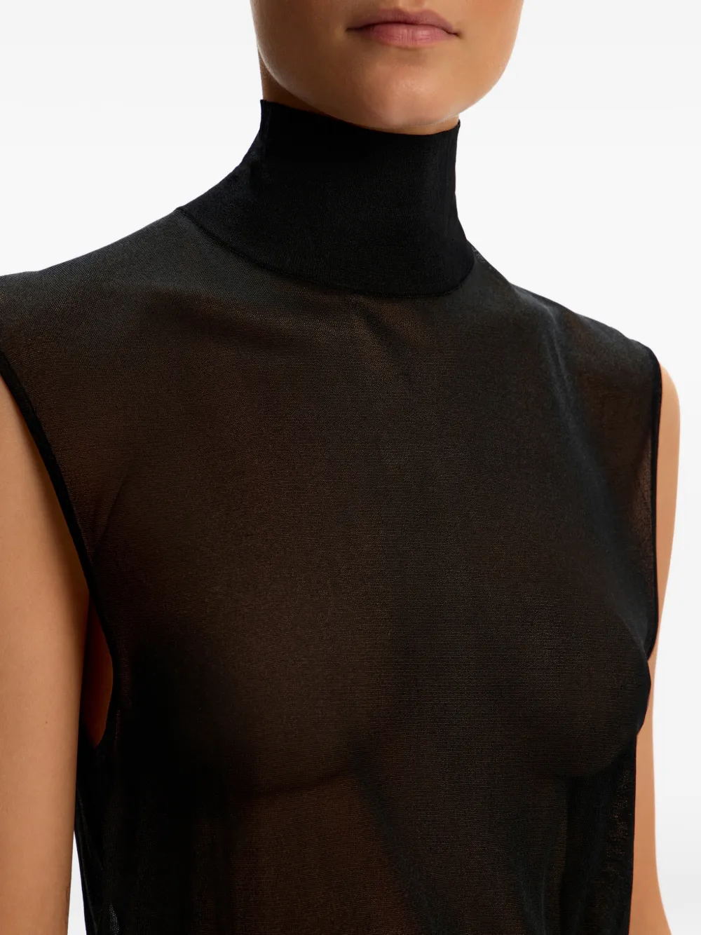 12 STOREEZ Maxi-jurk met col Zwart