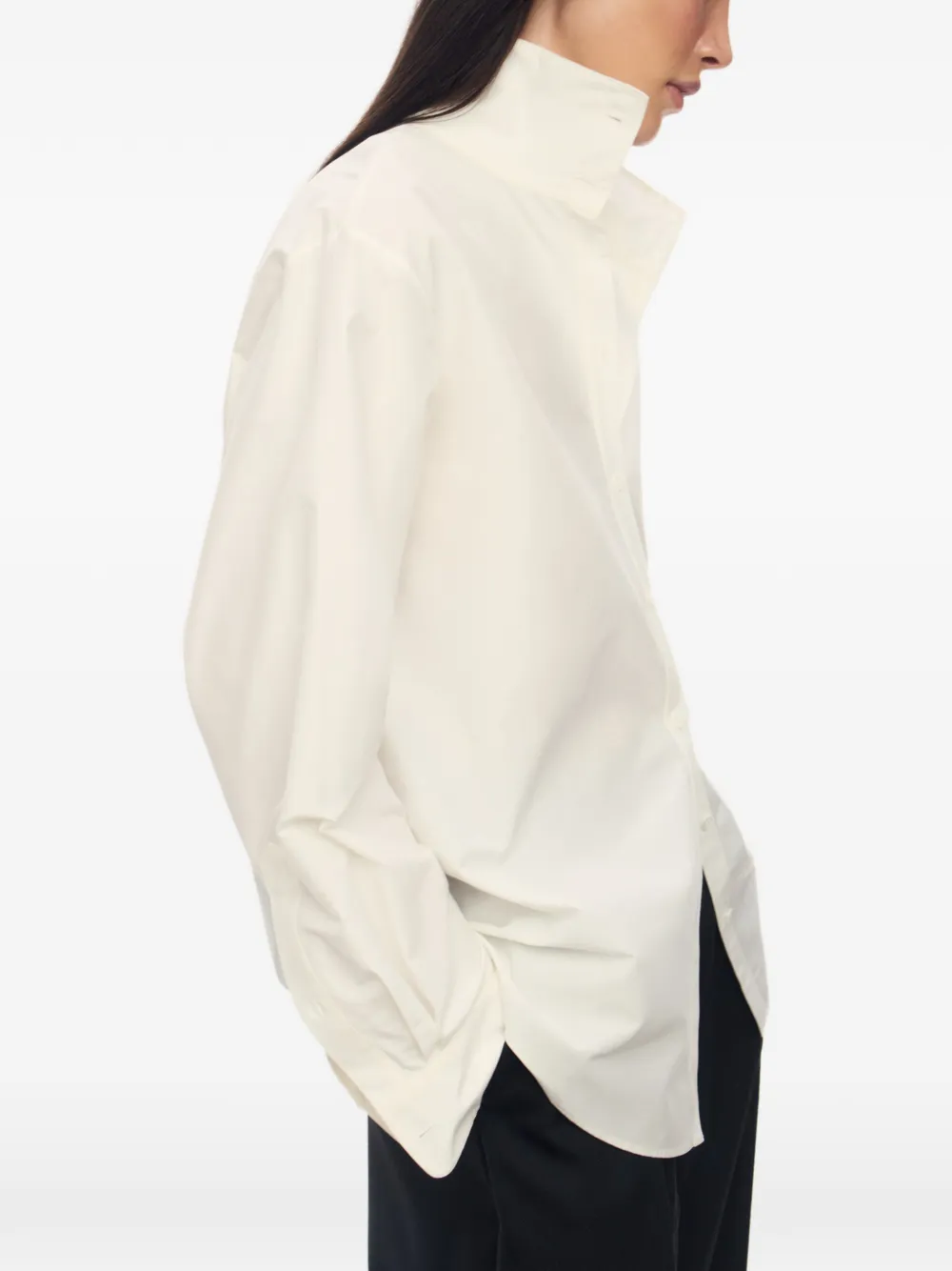 12 STOREEZ Simone blouse met hoge hals Wit
