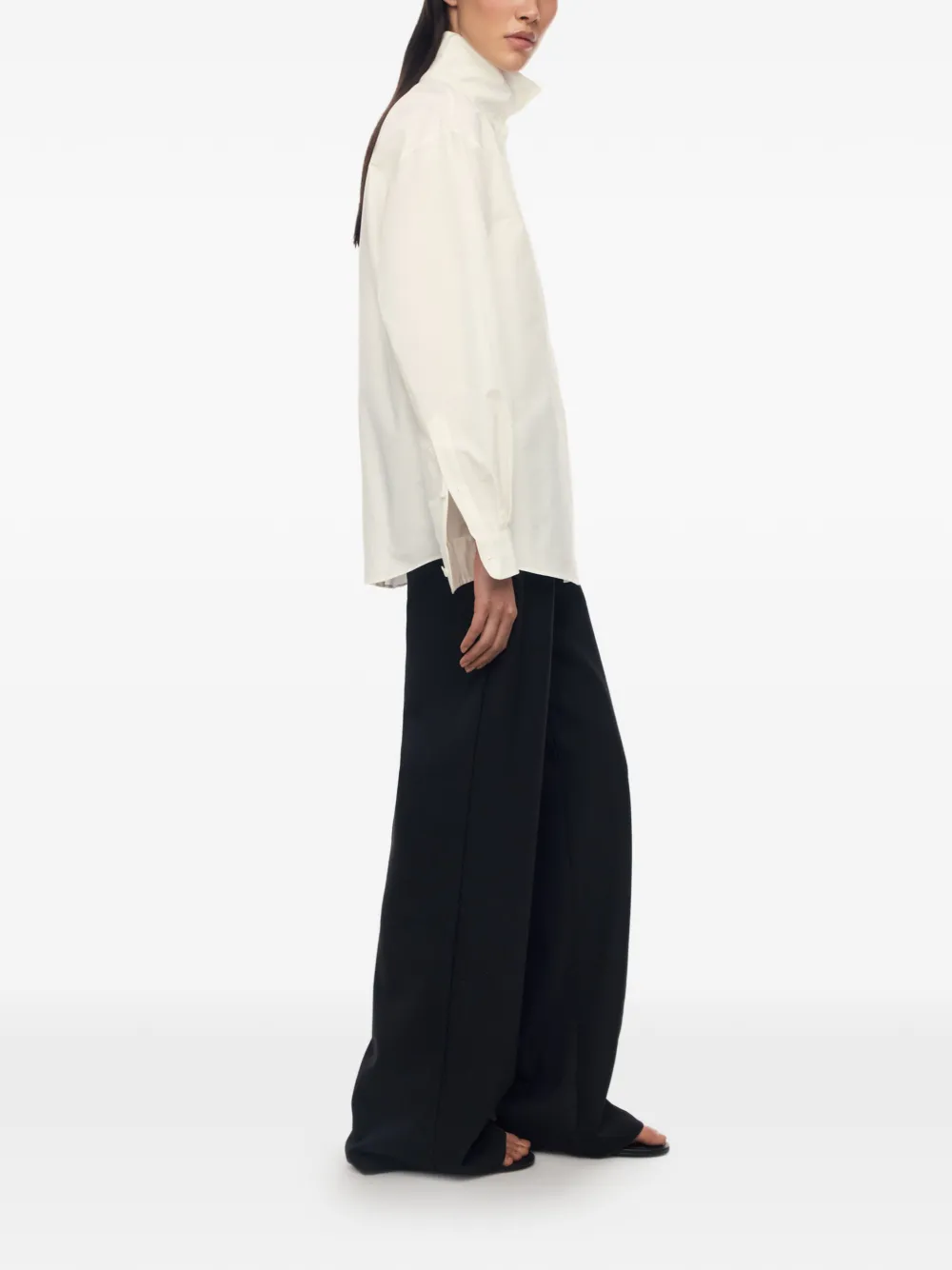 12 STOREEZ Simone blouse met hoge hals Wit