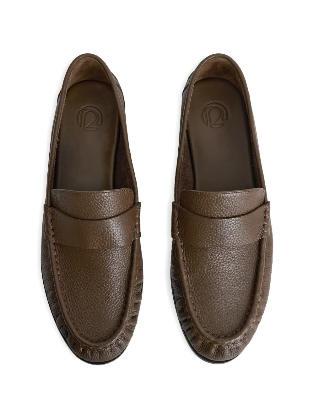 12 STOREEZ Leren loafers Bruin
