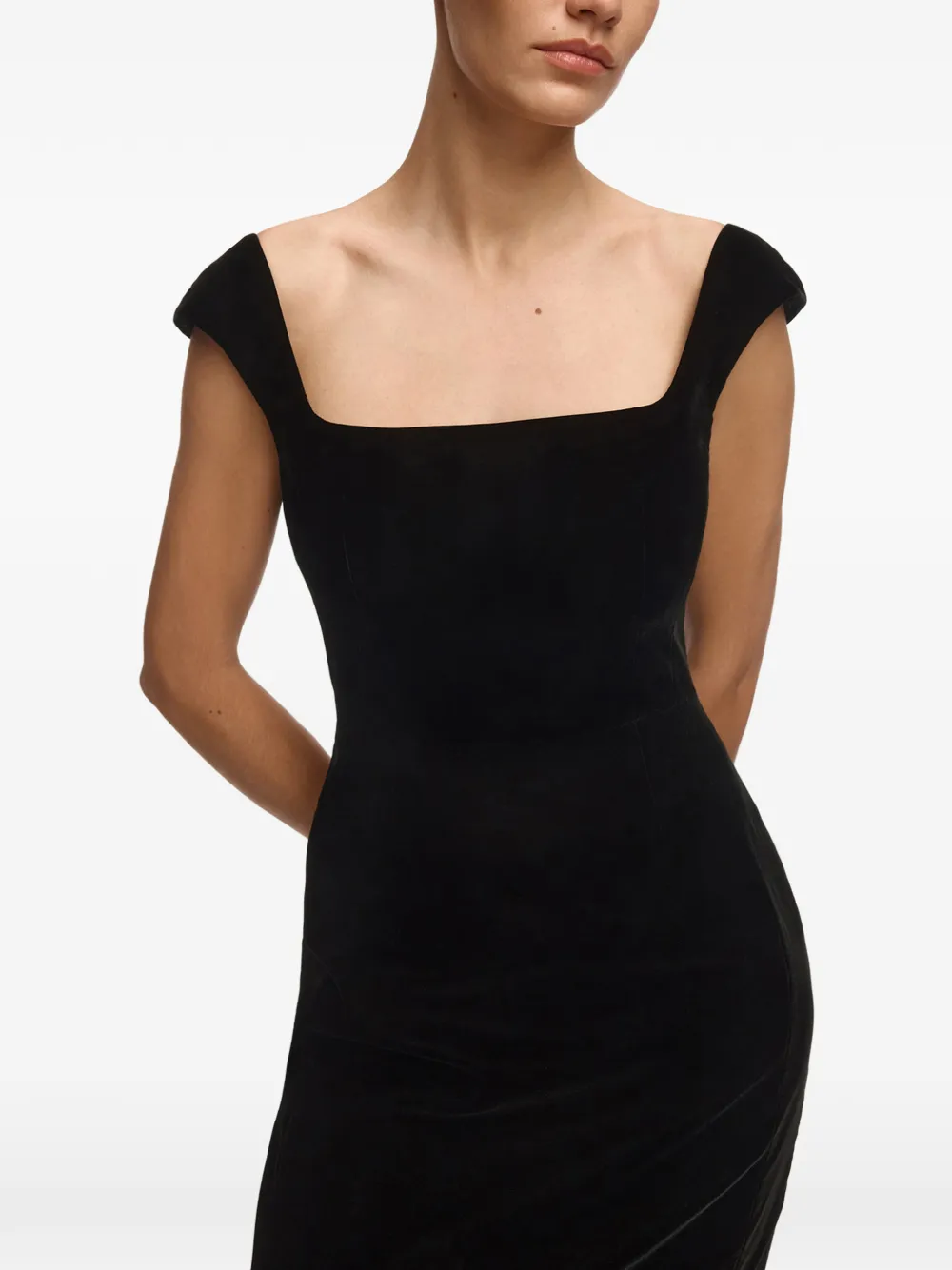 12 STOREEZ Vaganova fluwelen mini-jurk Zwart