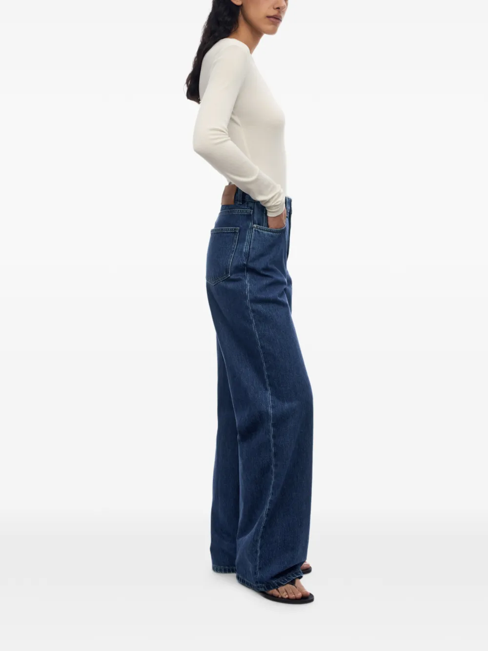 12 STOREEZ 415 jeans met wijde pijpen Blauw