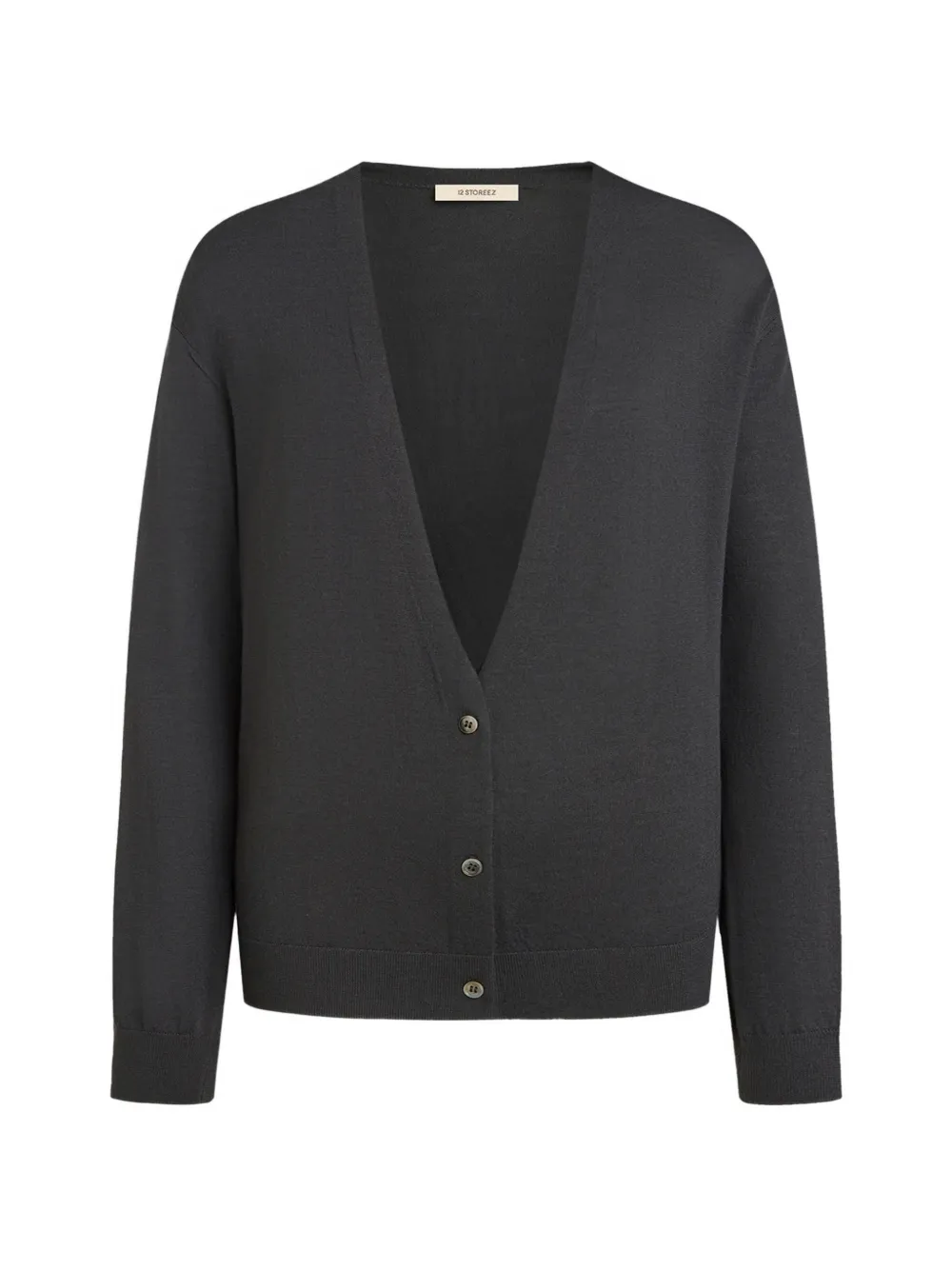 12 STOREEZ Cardigan con scollo a V - Grigio