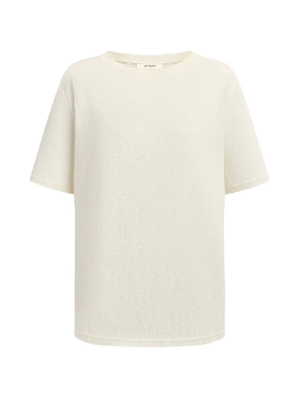 12 STOREEZ Strukturiertes T-Shirt - Nude