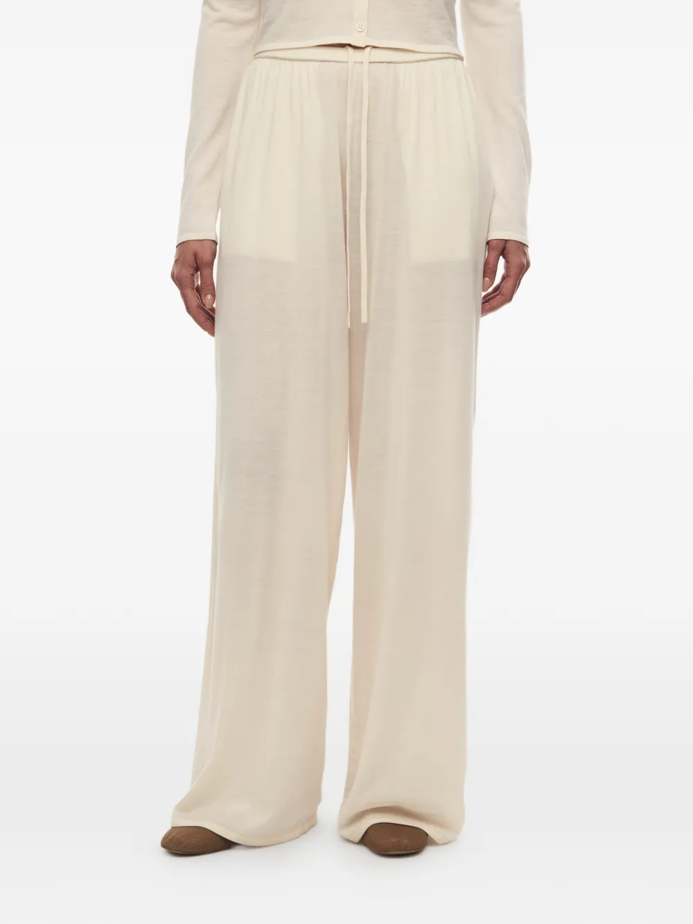 12 STOREEZ Camelia broek met trekkoord Beige