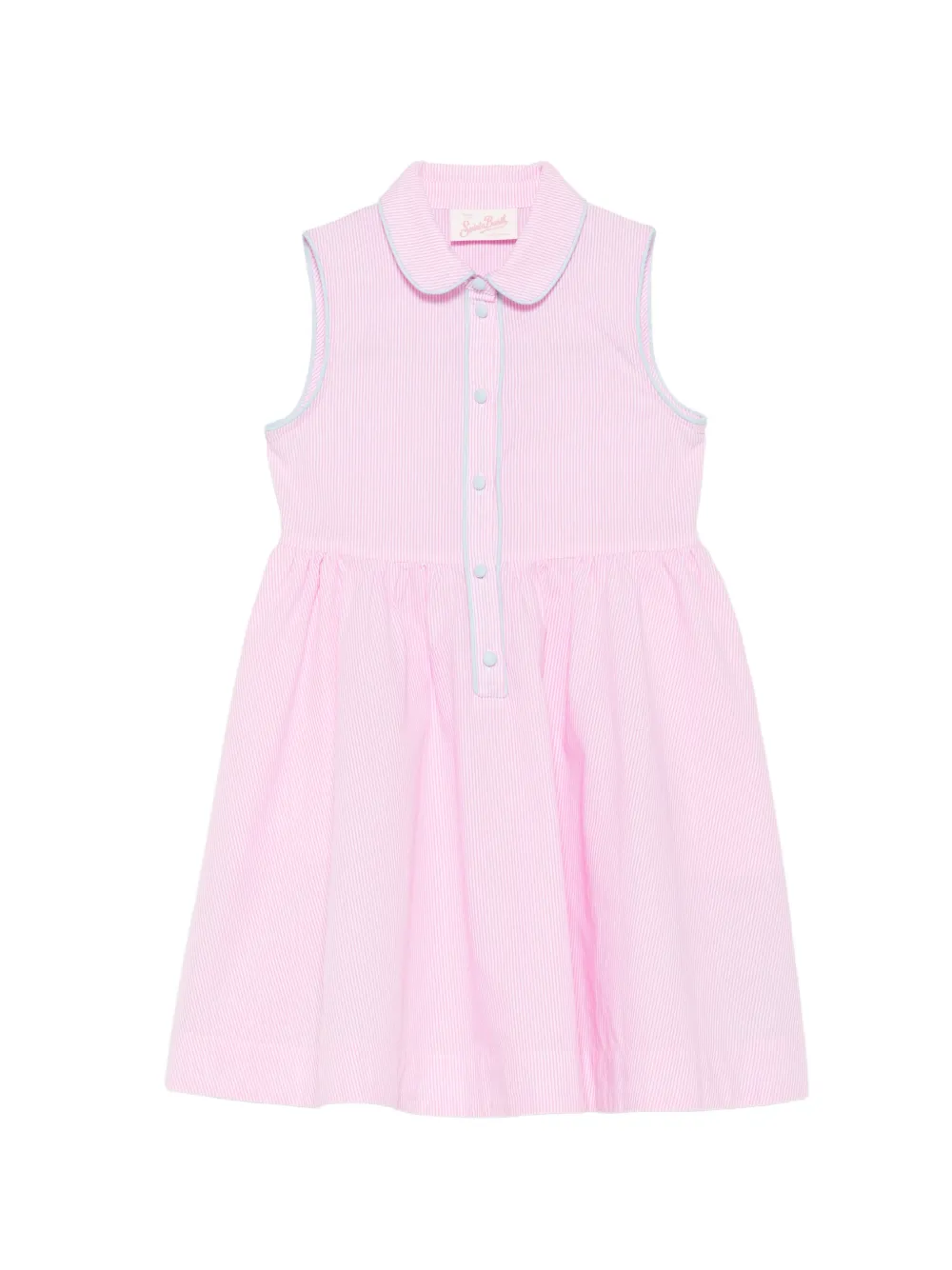 MC2 Saint Barth Kids Elma striped round-collar dress - Rosa