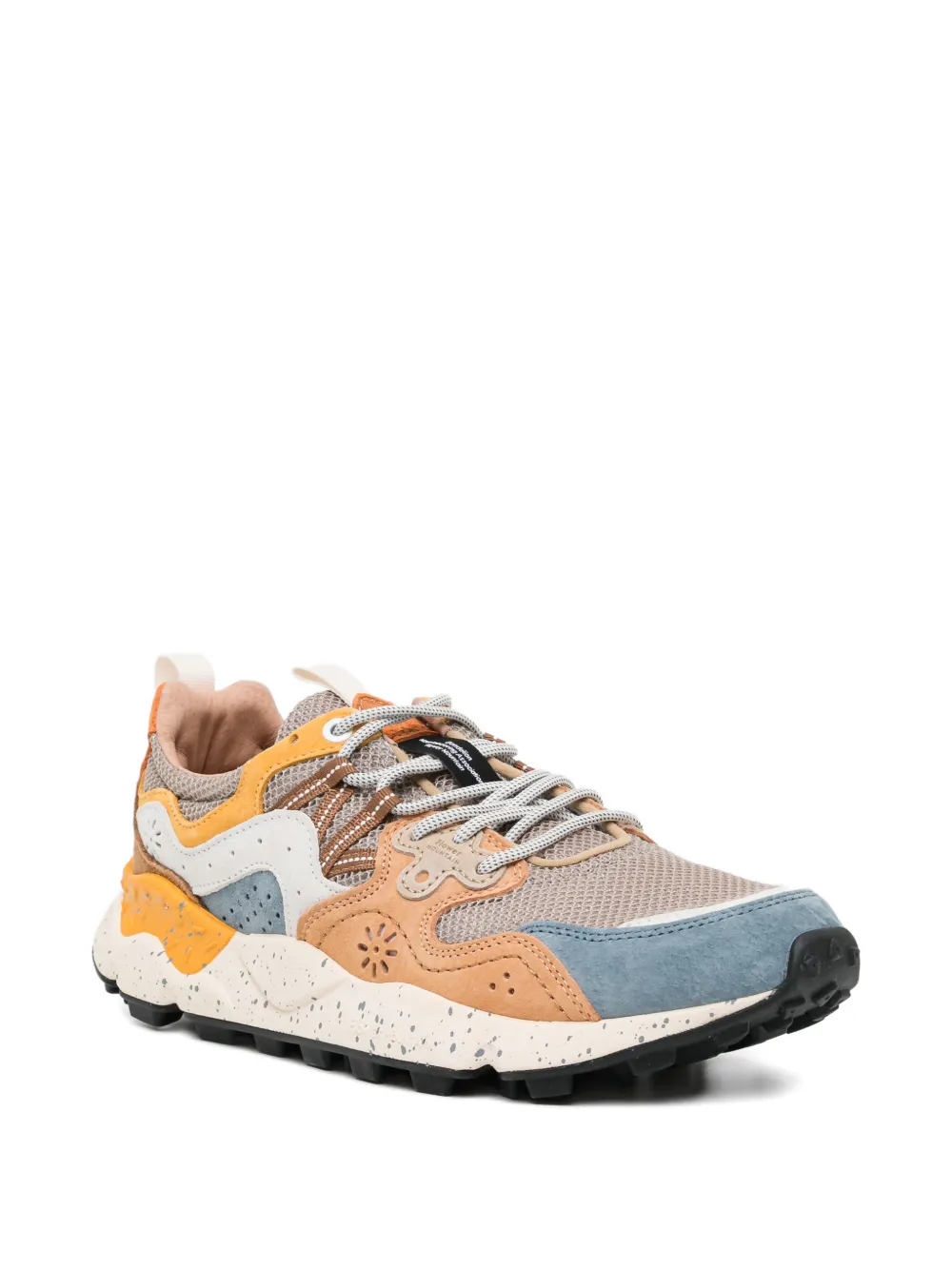 FLOWER MOUNTAIN panelled mesh sneakers Geel