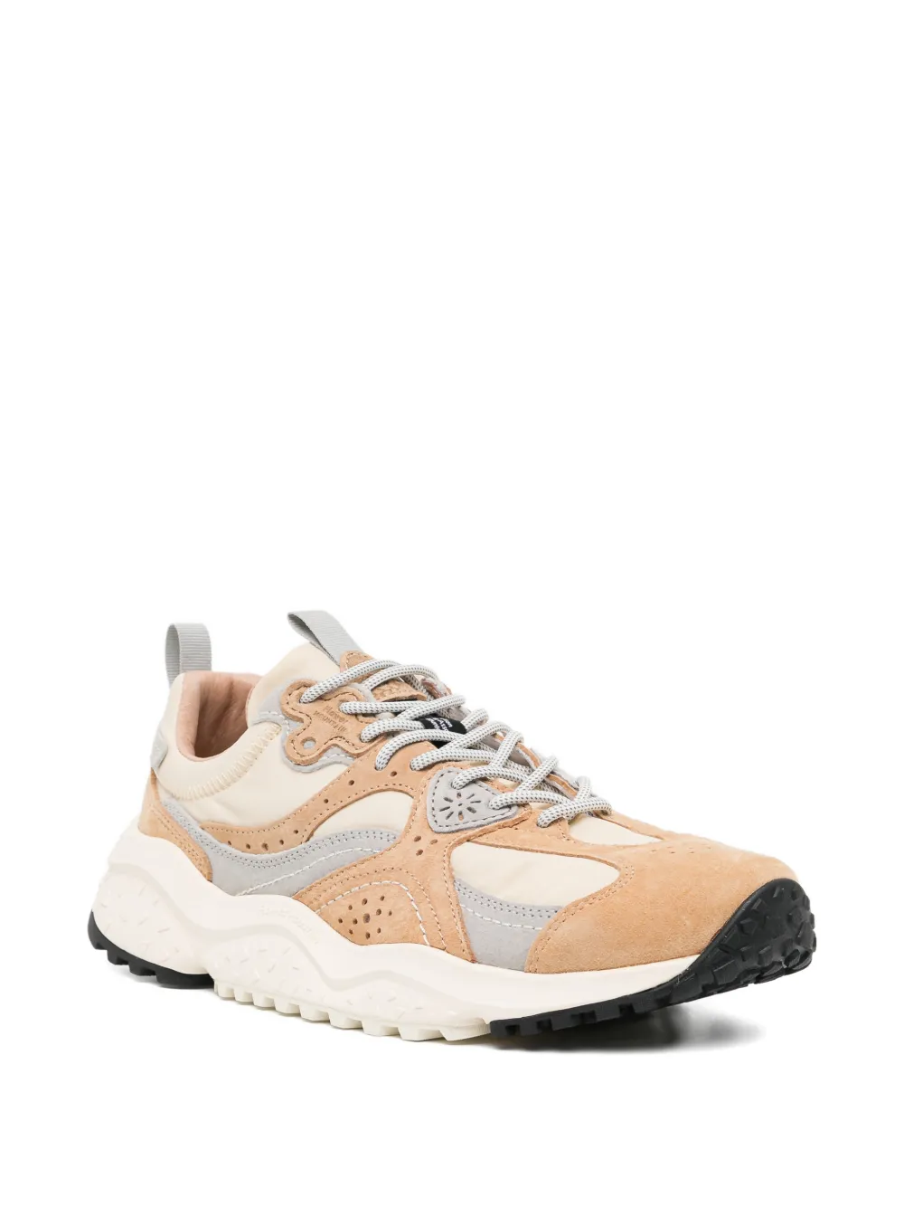 FLOWER MOUNTAIN panelled perforated sneakers Beige