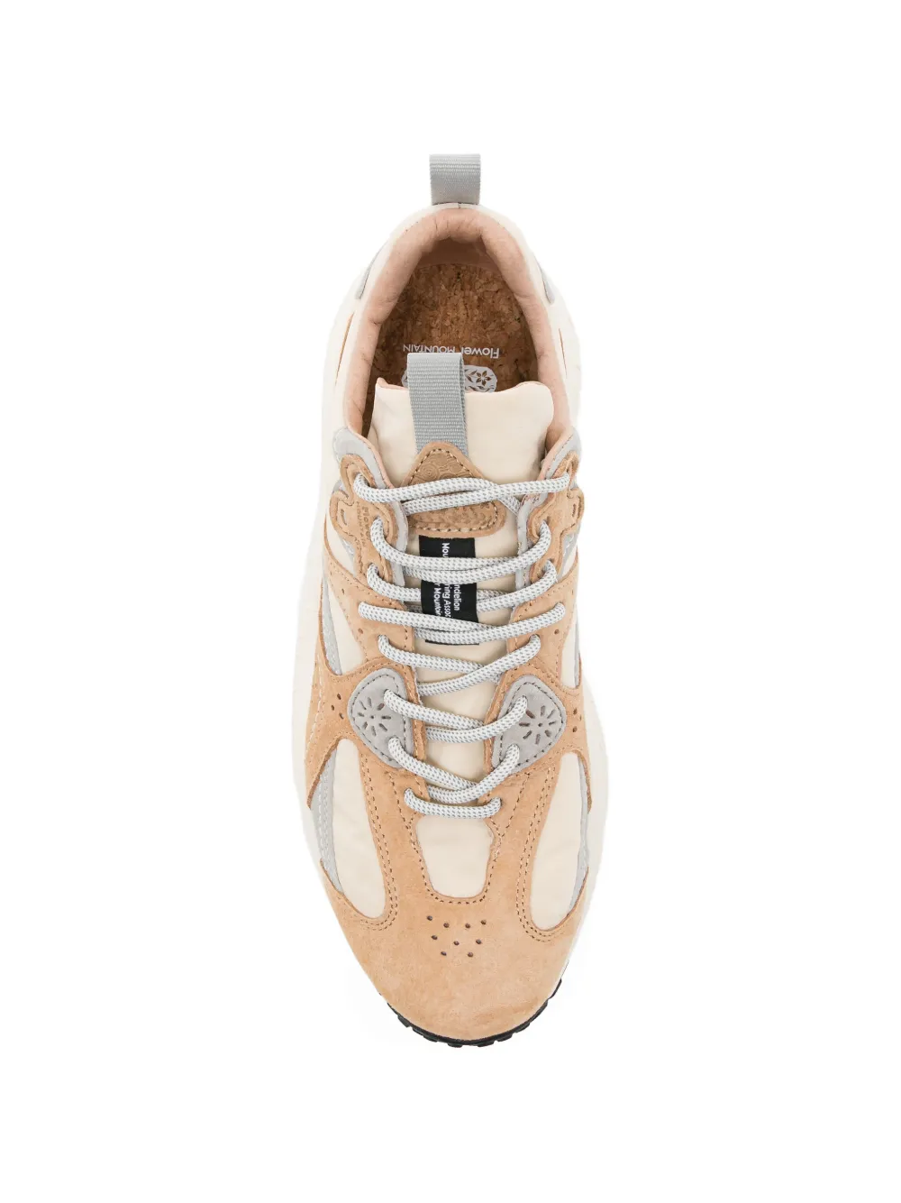 FLOWER MOUNTAIN panelled perforated sneakers Beige