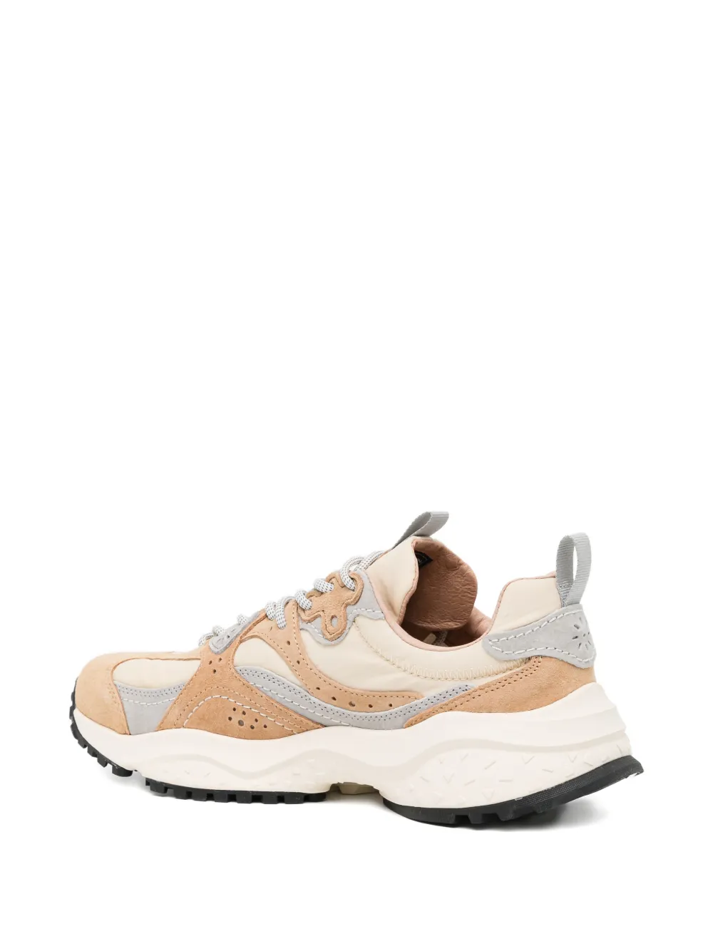 FLOWER MOUNTAIN panelled perforated sneakers Beige