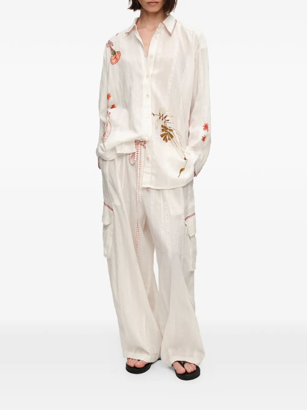 BIMBA Y LOLA Cargo broek met stiksels Wit