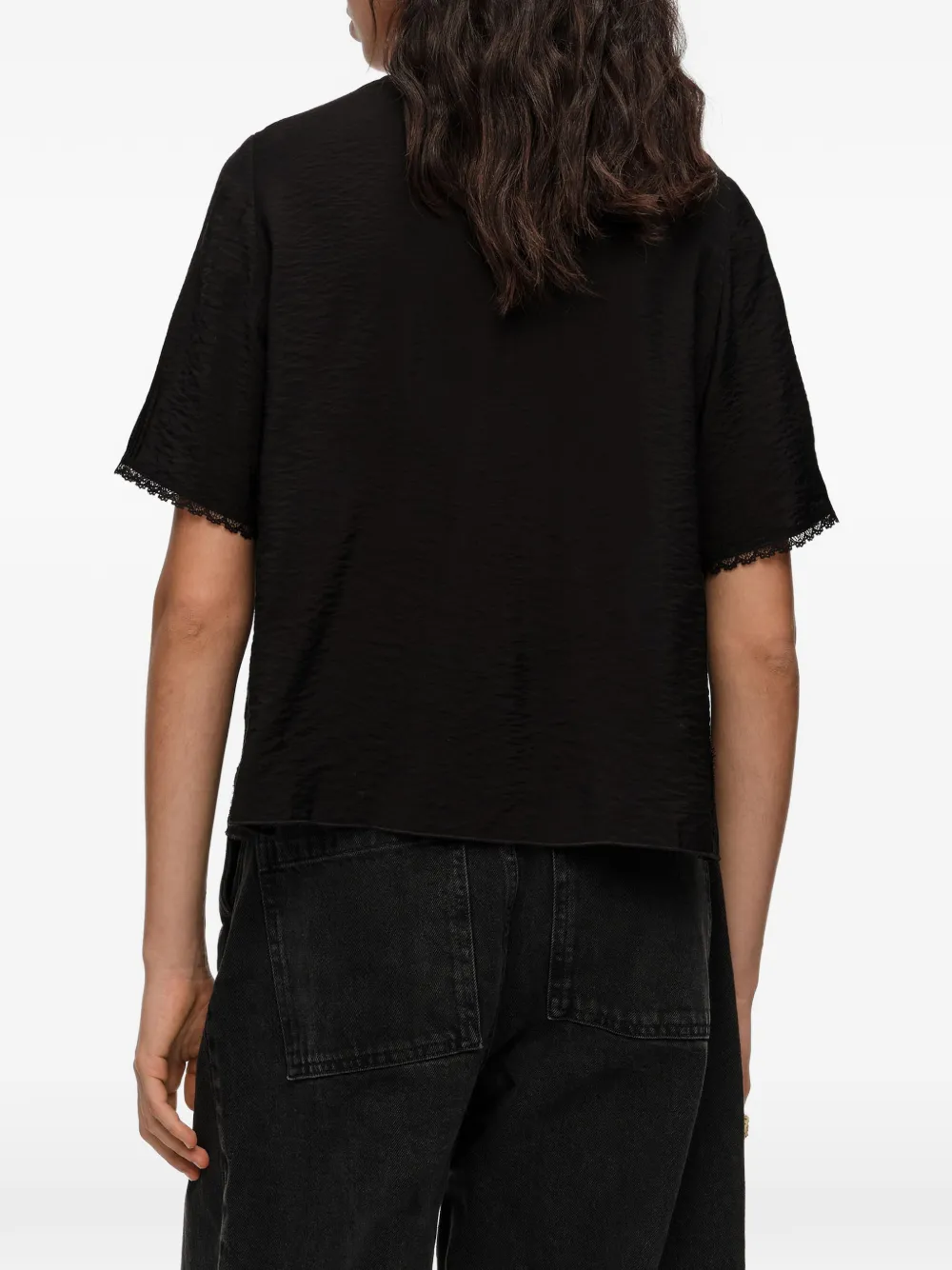BIMBA Y LOLA Blouse met veters en kant Zwart