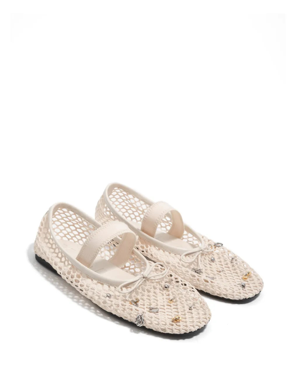 Bimba y Lola Verfraaide ballerina's met mesh Wit