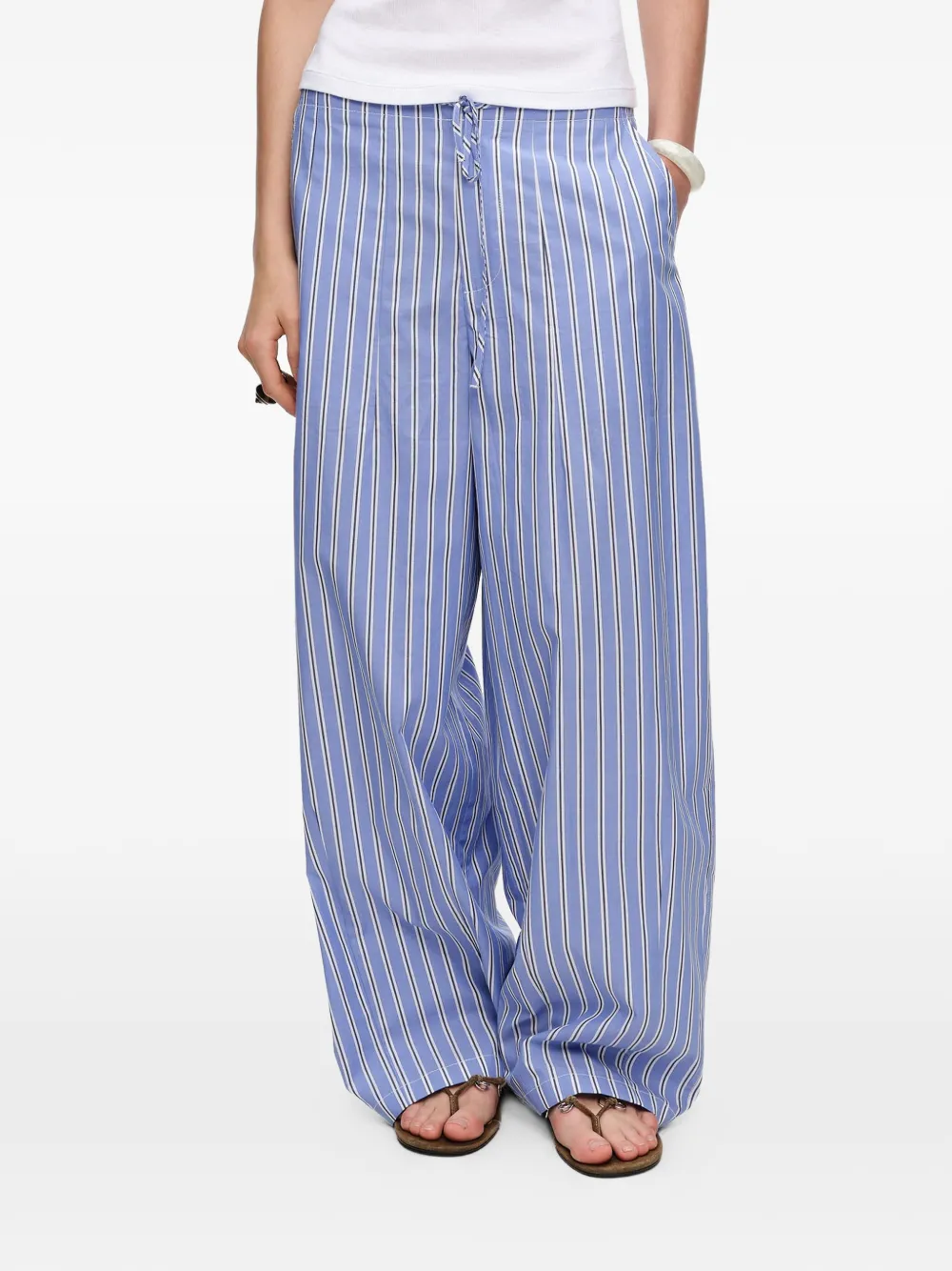 Bimba y Lola Pantaloni a righe con coulisse - Blu