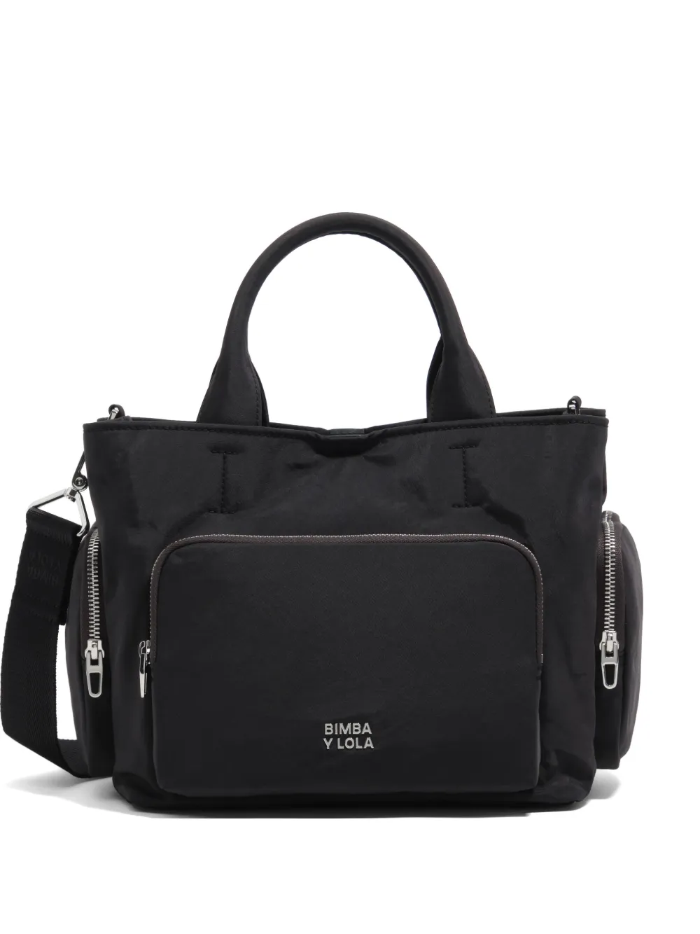 Bimba y Lola Borsa a spalla media con placca logo - Nero