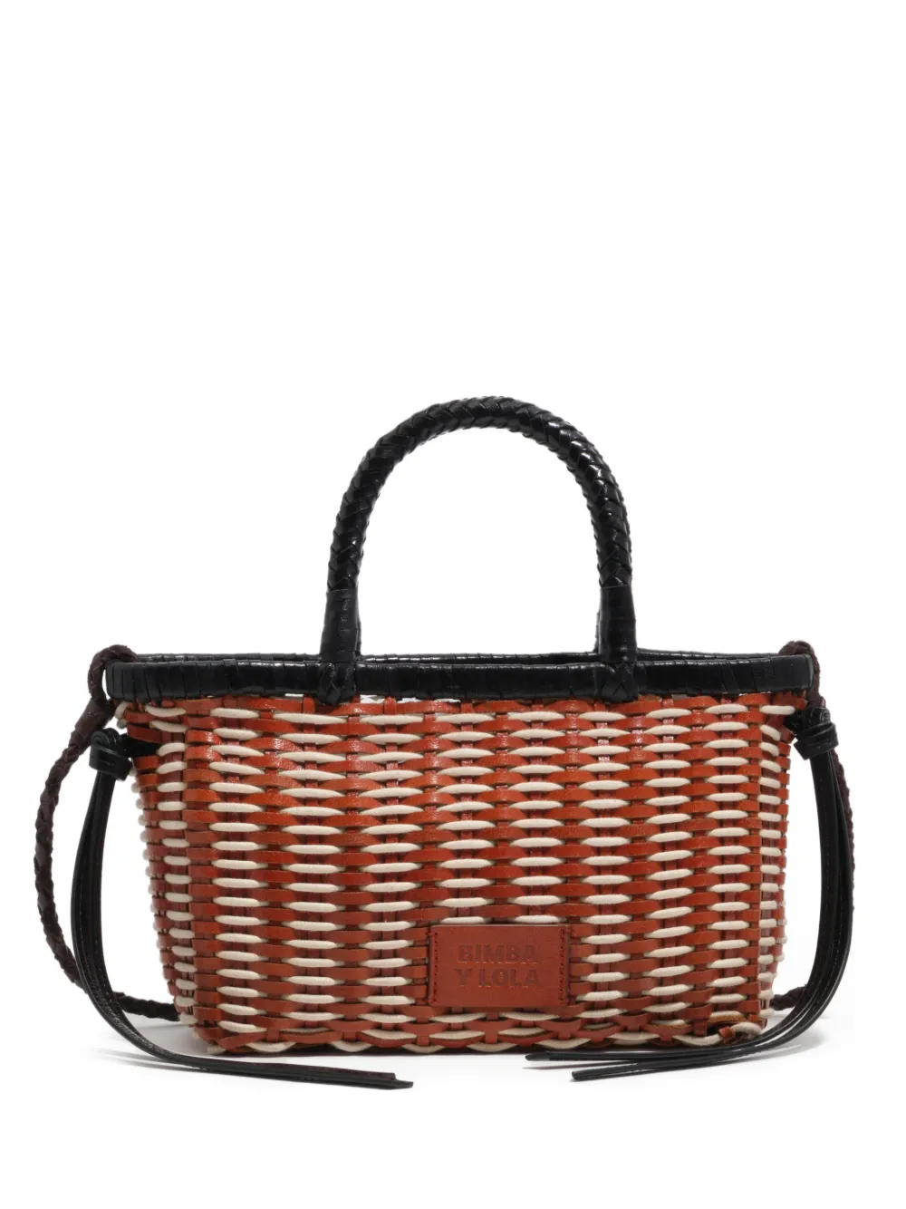 Bimba y Lola Borsa tote mini in pelle intrecciata - Marrone