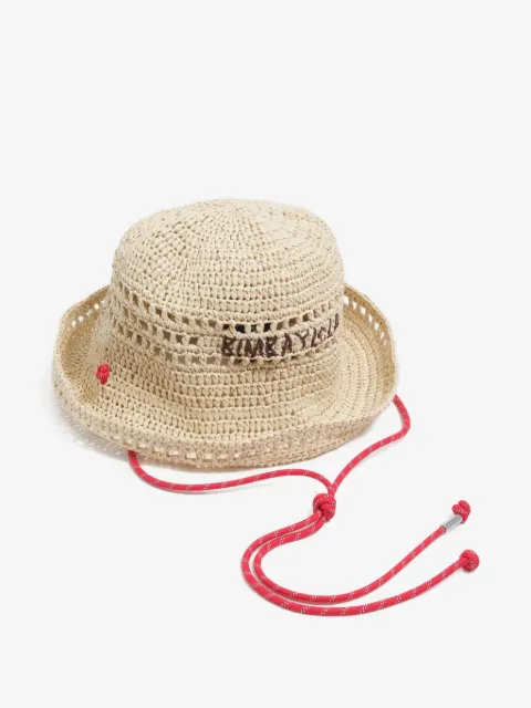 BIMBA Y LOLA logo-embroidered raffia hat
