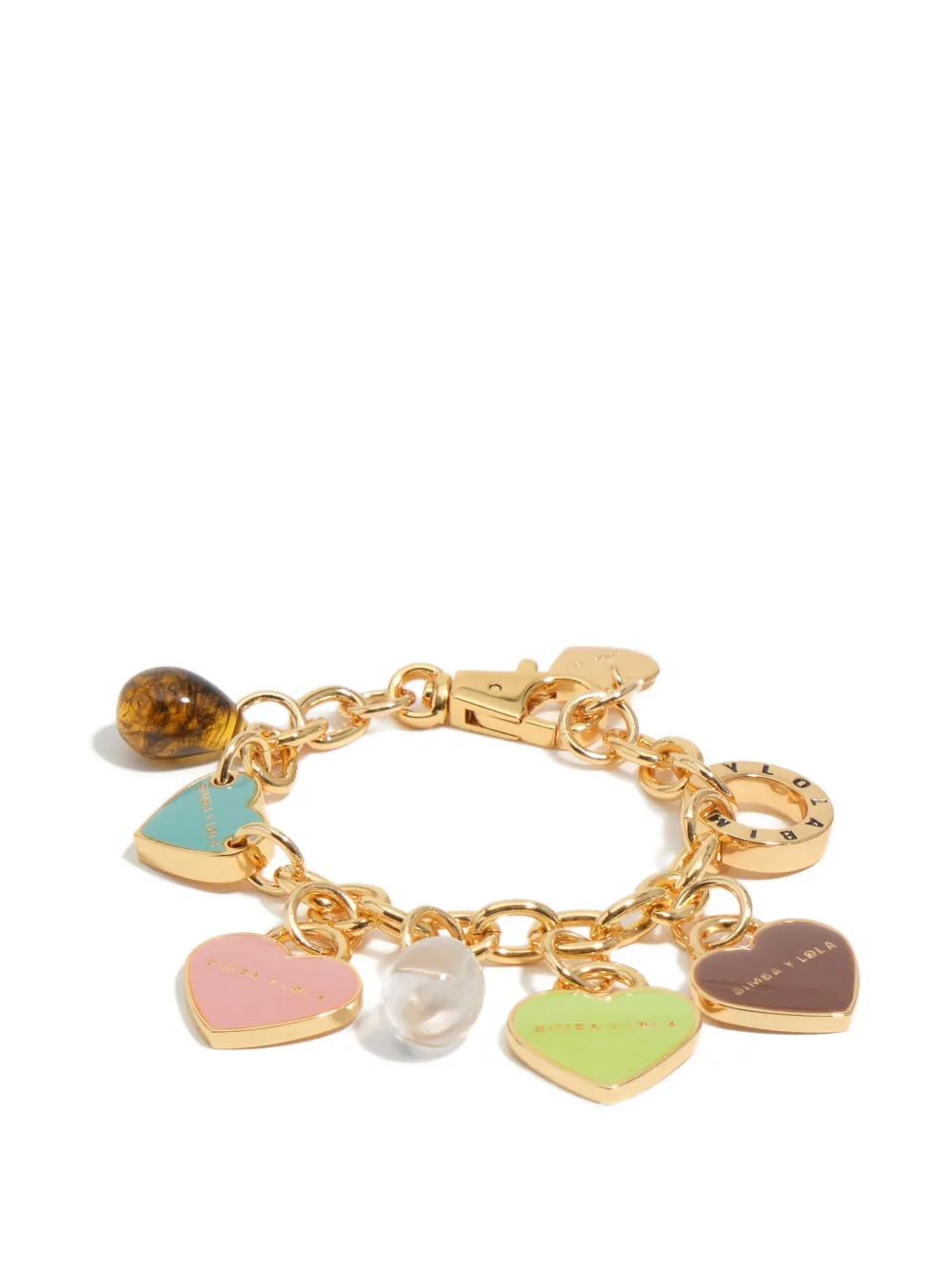 Bimba y Lola Bracciale in corda con ciondolo a cuore - Oro