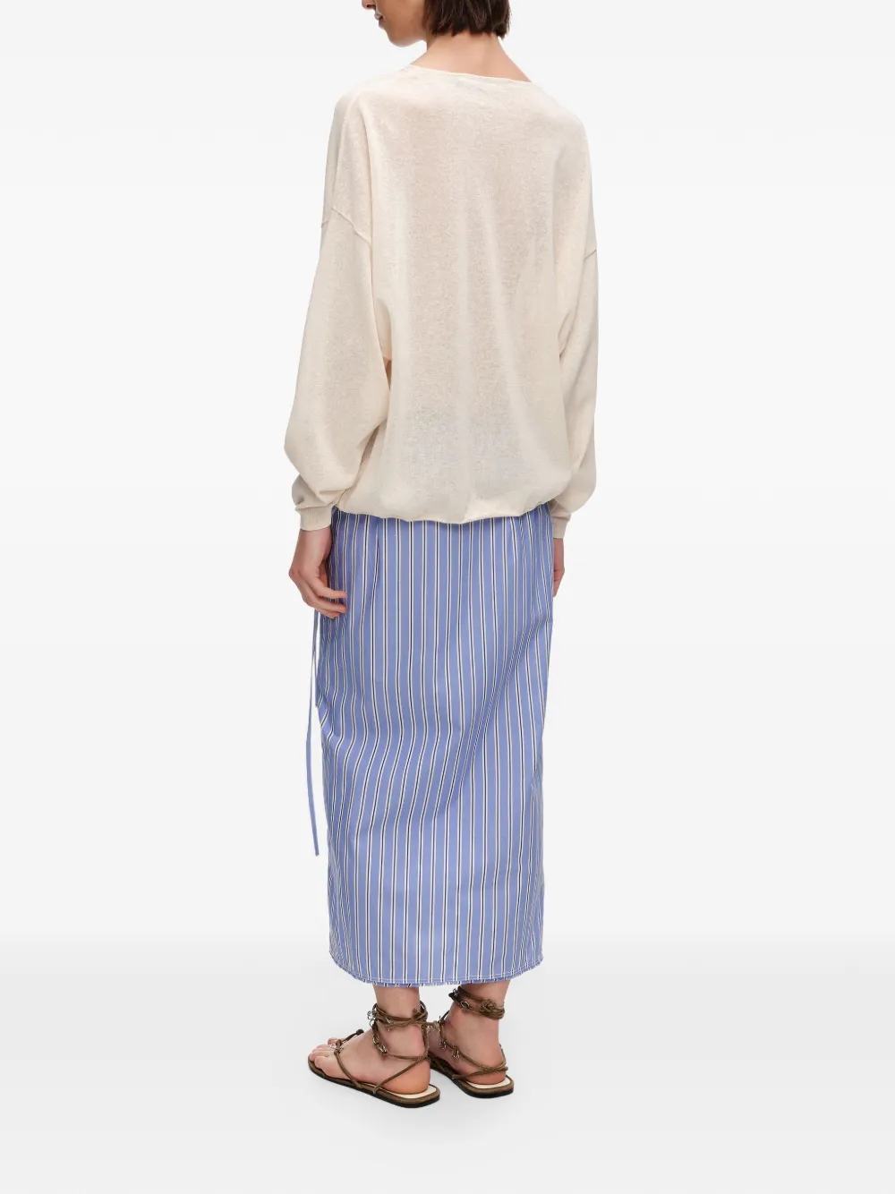 BIMBA Y LOLA Straight gestreepte wikkelrok Blauw