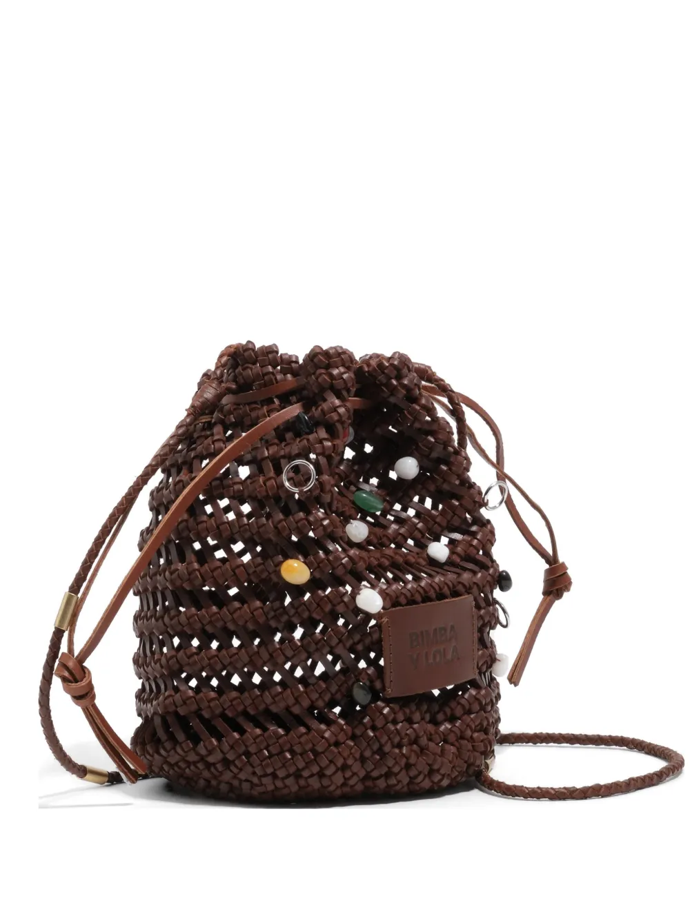 Bimba y Lola Borsa a secchiello mini con manico intrecciato - Marrone