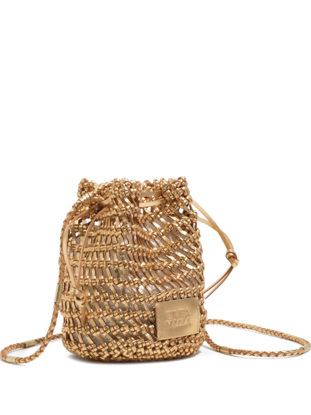Bimba y Lola Geflochtene Beuteltasche - Gold