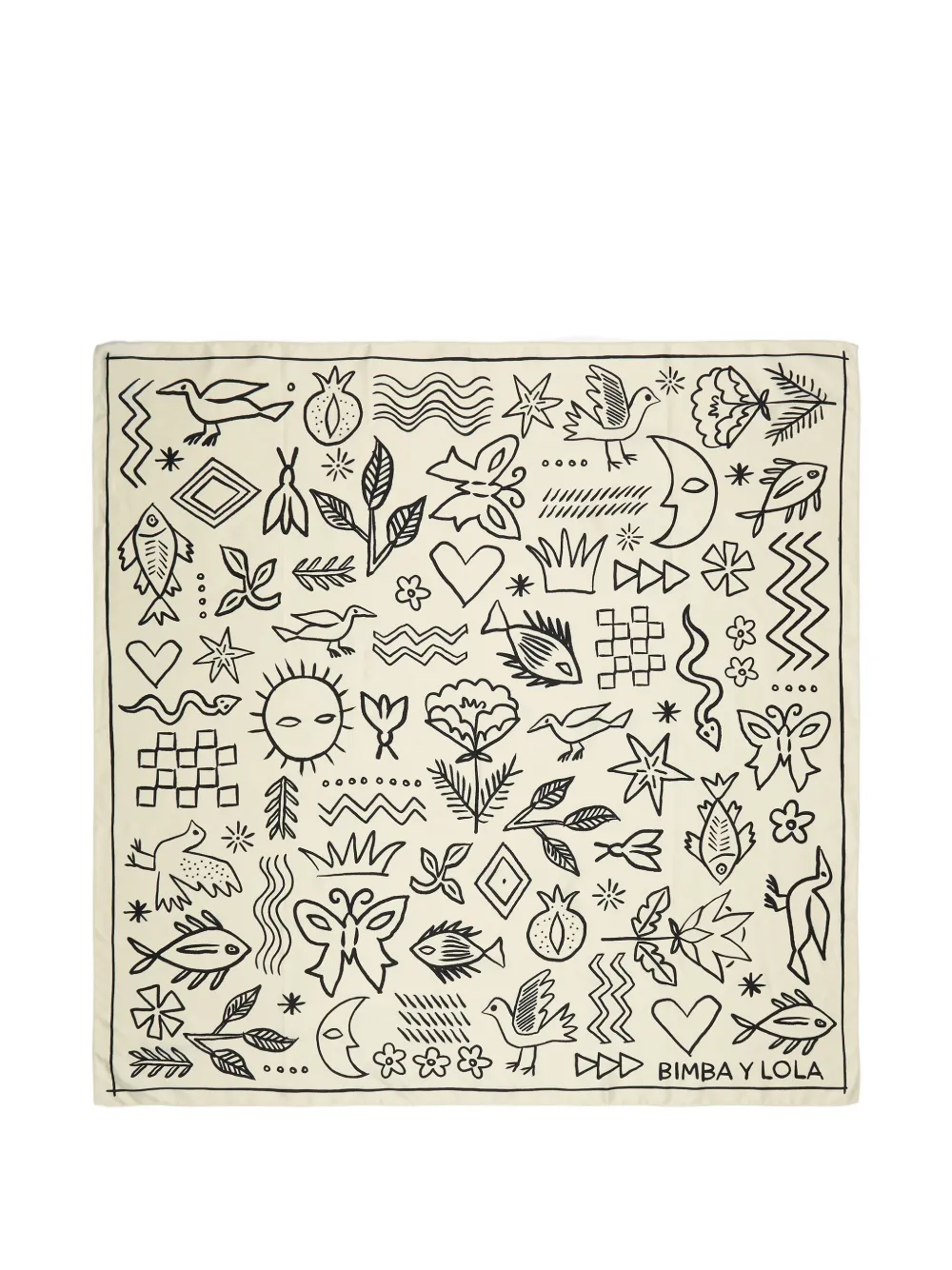 BIMBA Y LOLA Schal mit Zeichnungs-Motiv - Nude
