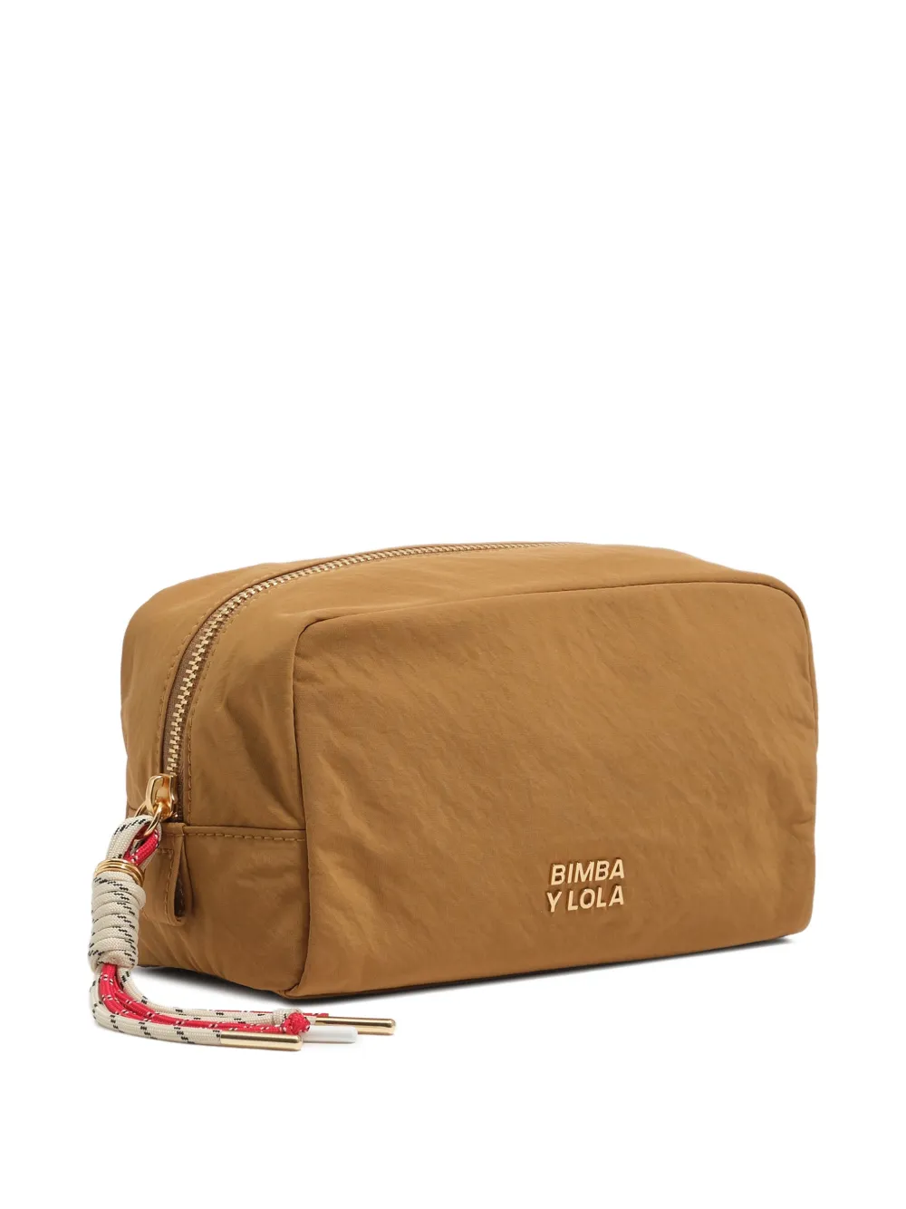 Bimba y Lola Trousse make up piccola con placca logo - Marrone