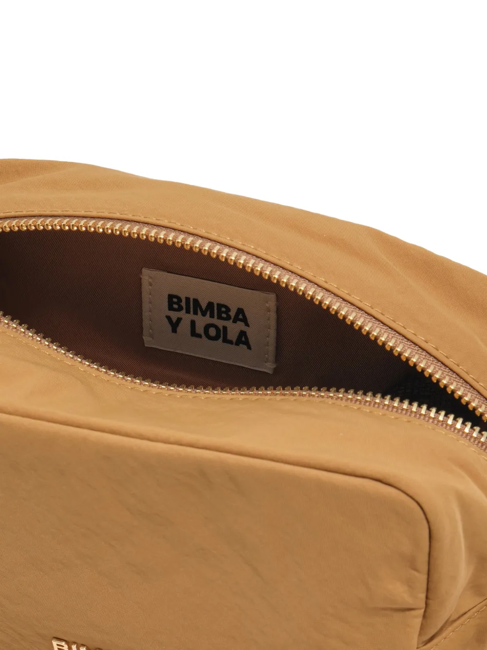 BIMBA Y LOLA Kleine make-up tas met logoplakkaat Bruin