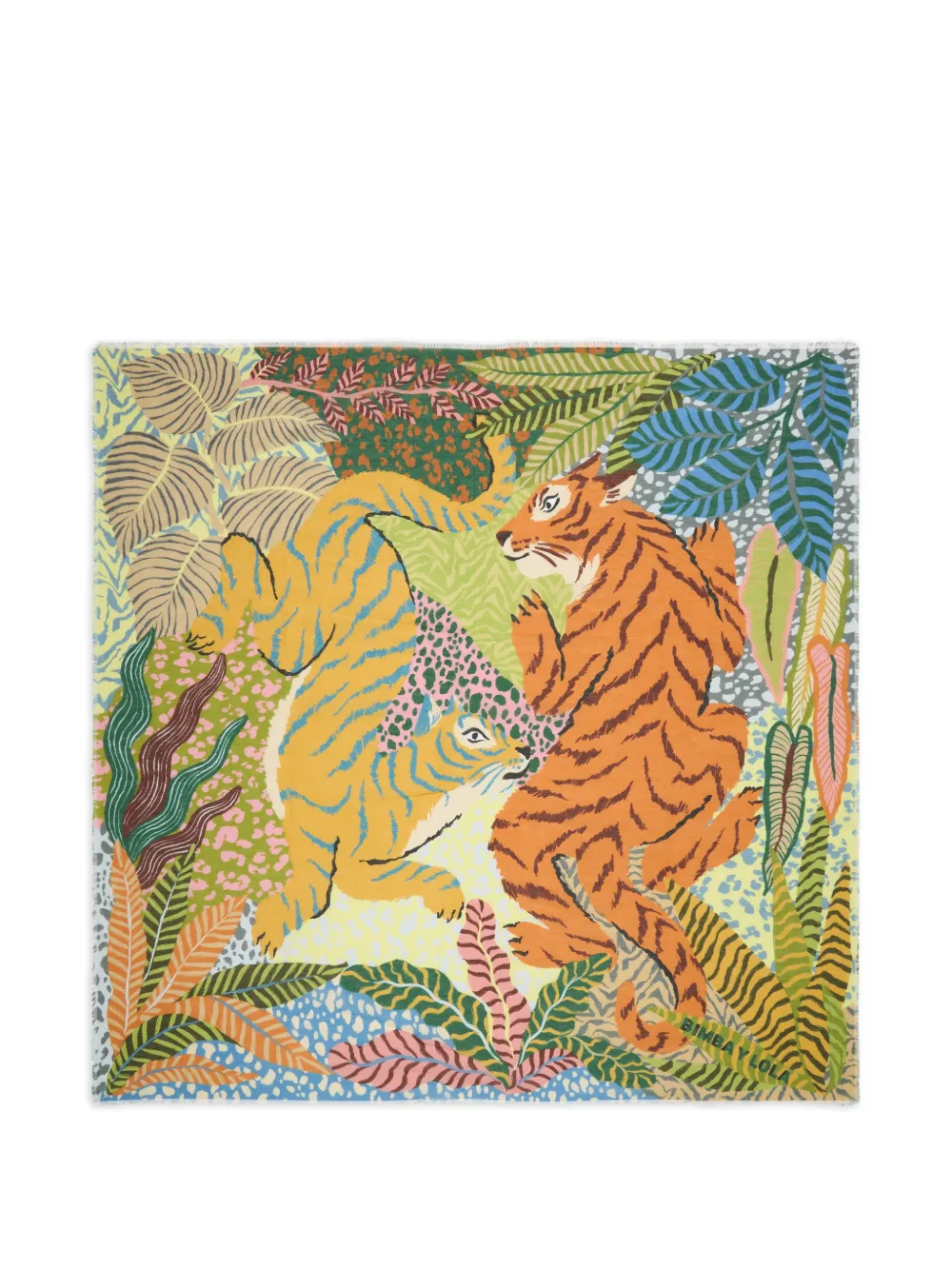 Bimba y Lola Wild tiger-print scarf - Verde