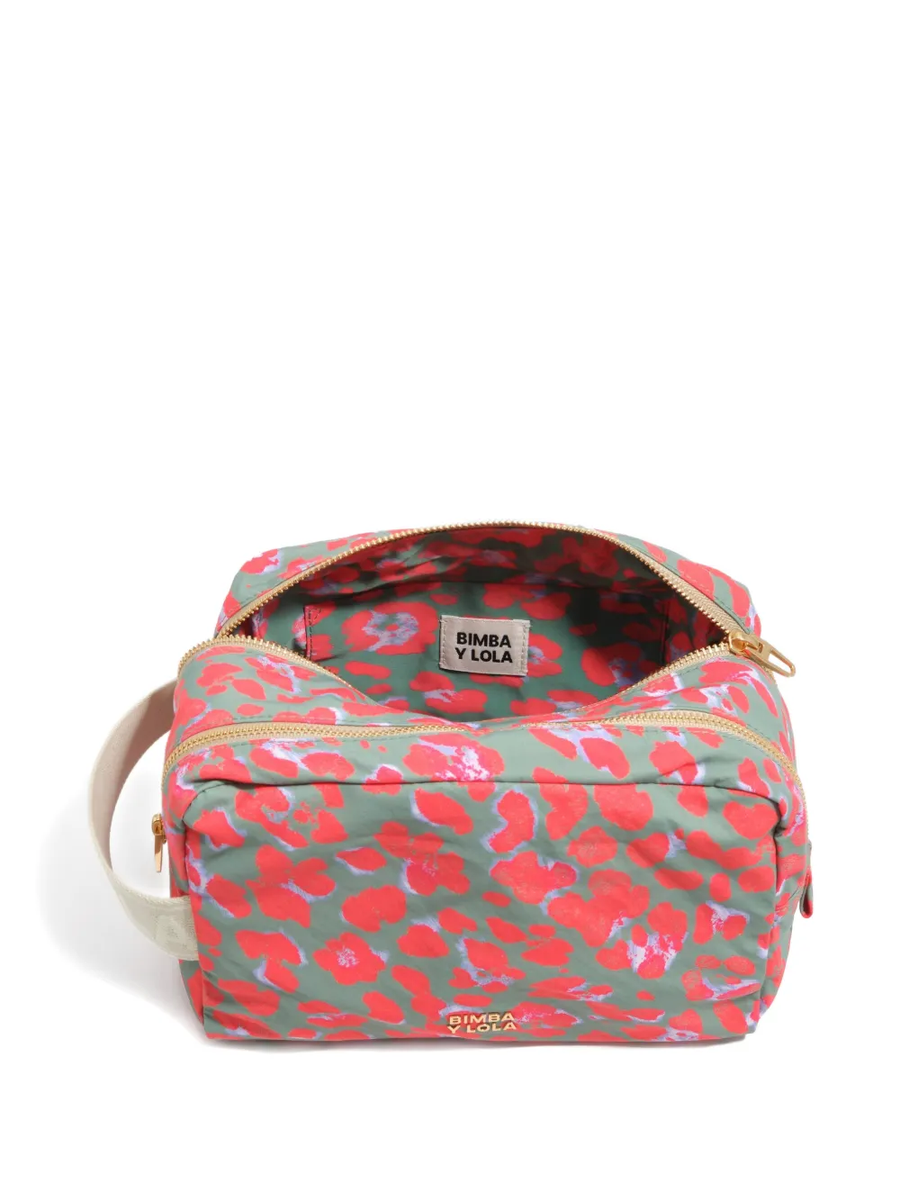 BIMBA Y LOLA Make-up tas met luipaardprint Groen