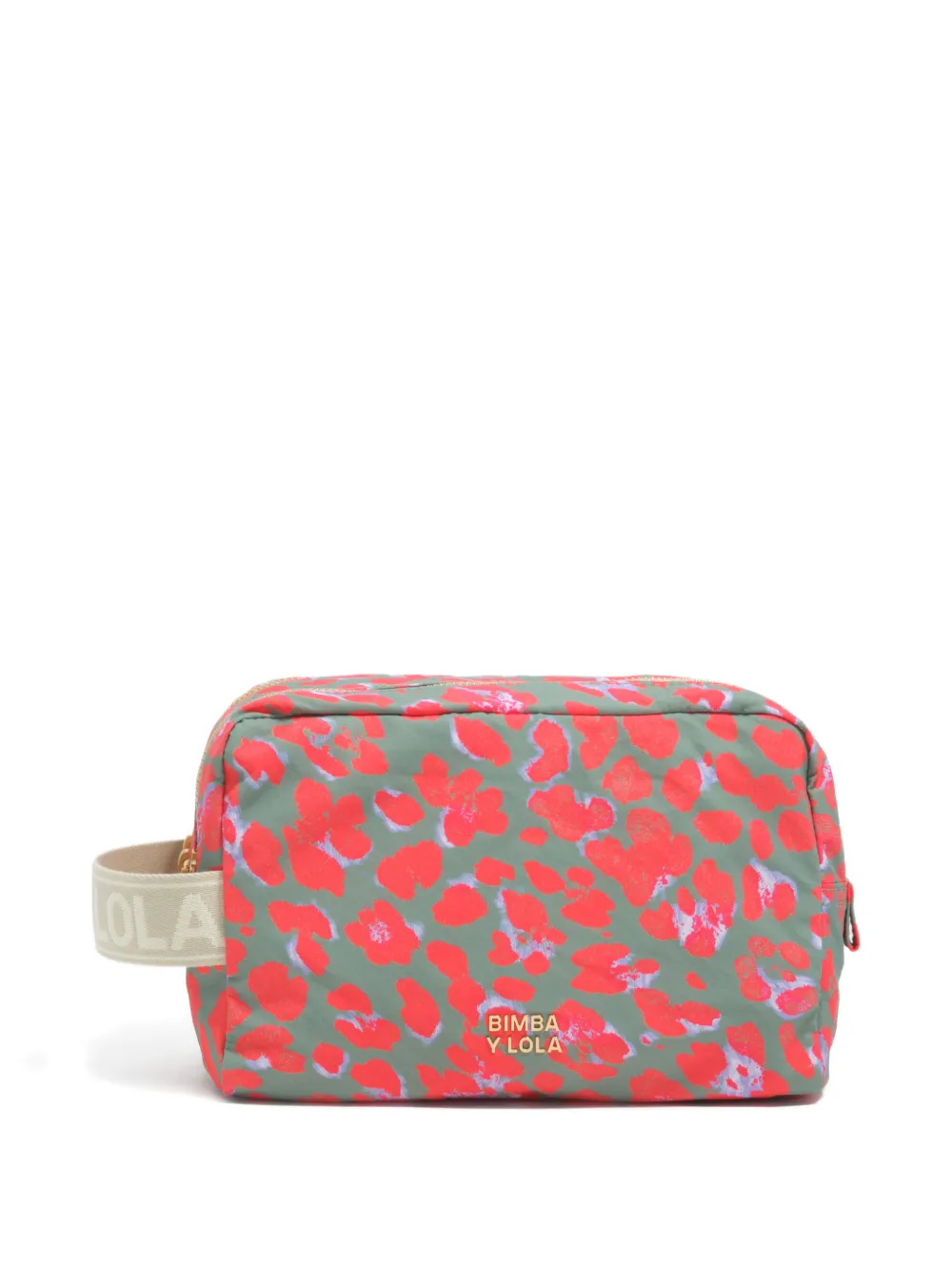 Bimba y Lola leopard-print make-up bag - Verde