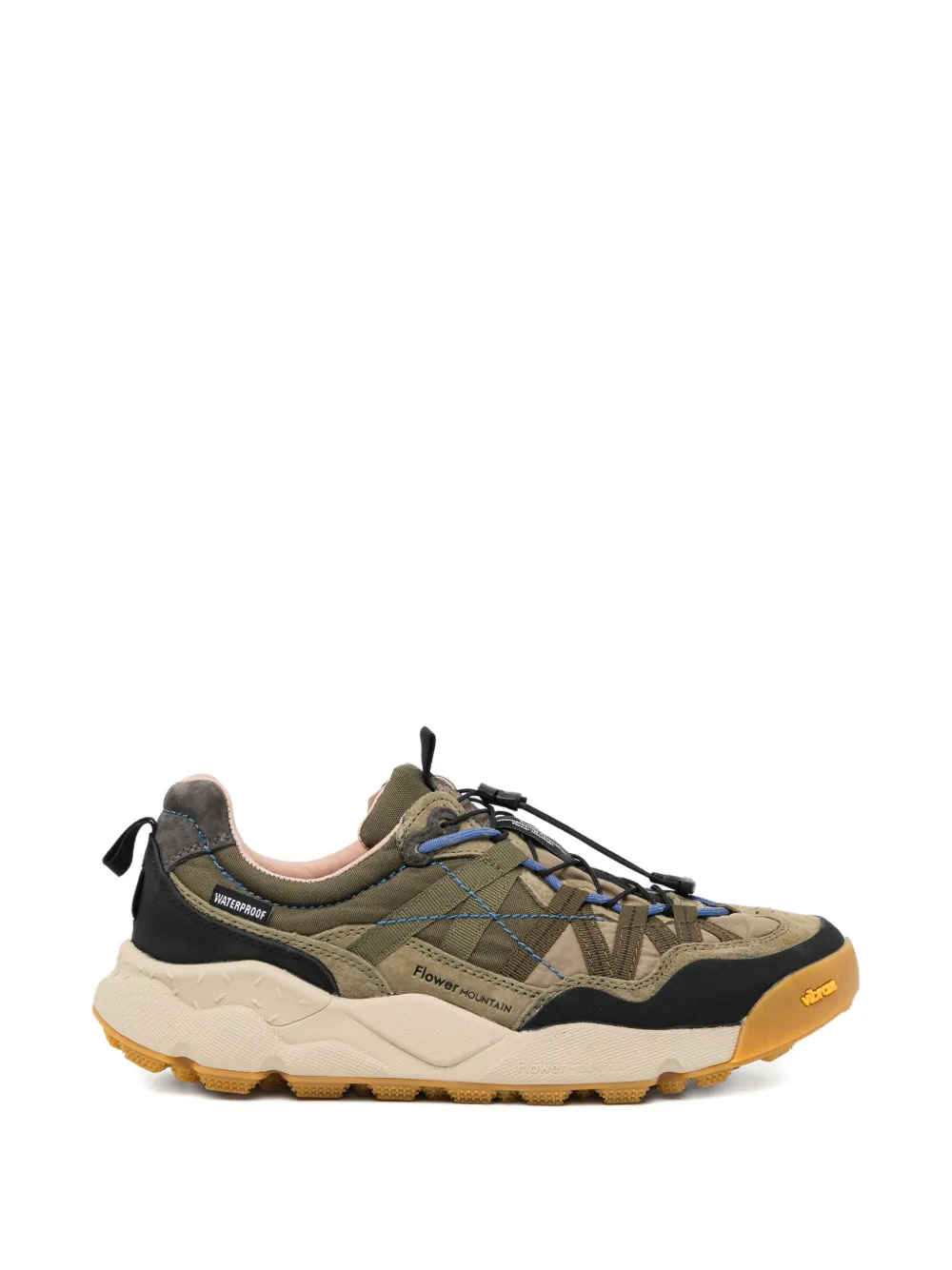 FLOWER MOUNTAIN panelled toggle-fastening sneakers - Nude