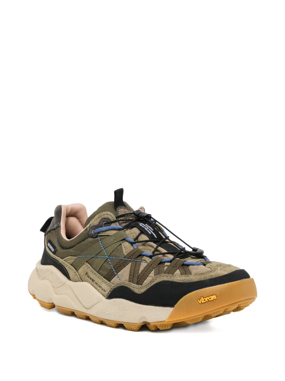 FLOWER MOUNTAIN panelled toggle-fastening sneakers Beige