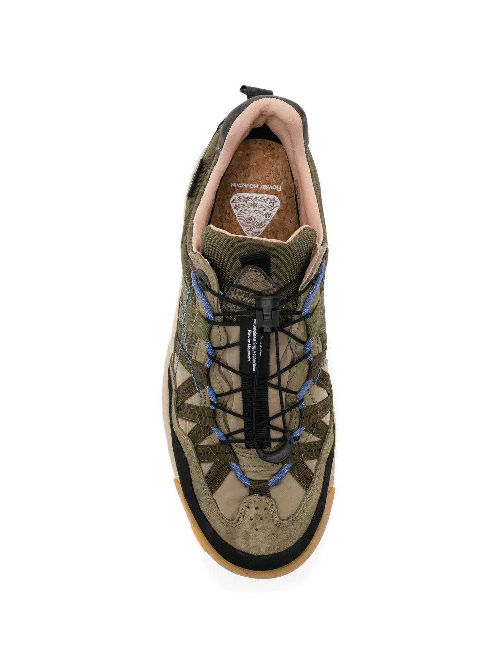 FLOWER MOUNTAIN panelled toggle-fastening sneakers Beige
