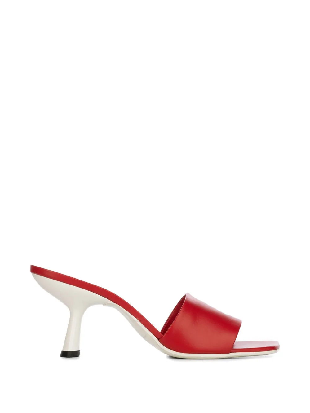 Vicini Leather Heeled Sandals In Red