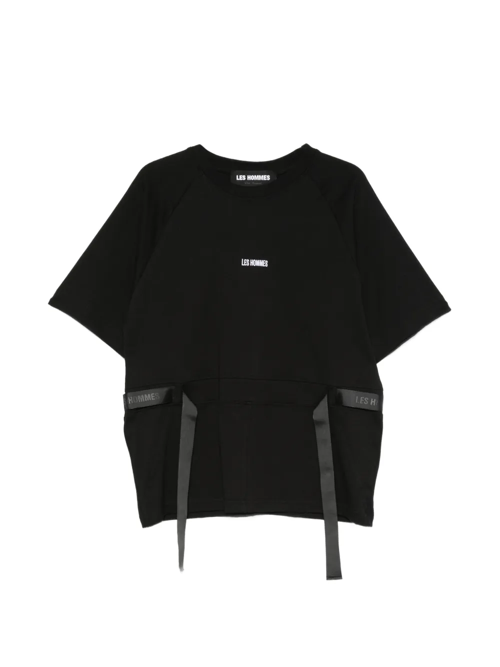 LES HOMMES logo-embroidered T-shirt - Nero