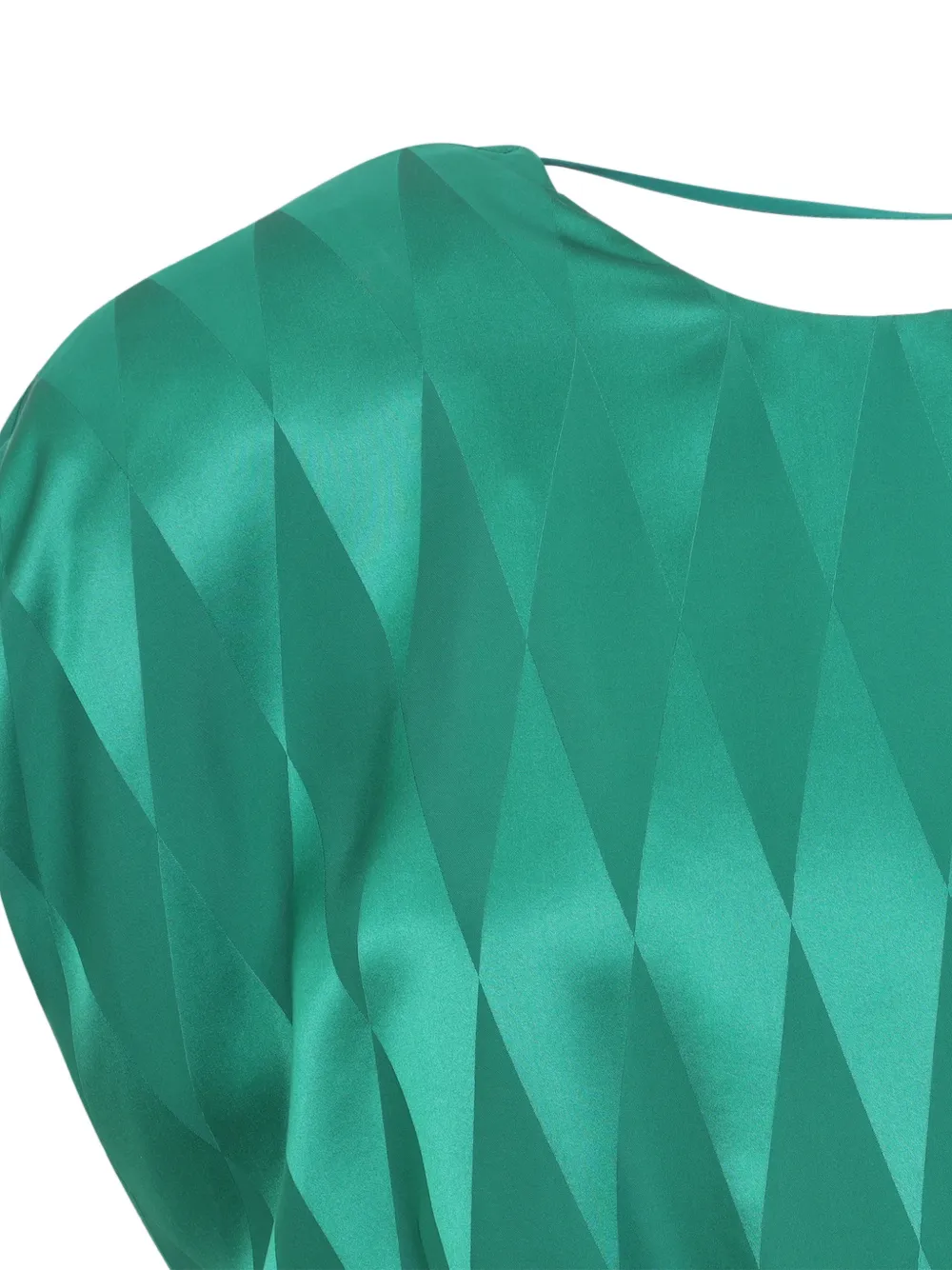 Versace Zijden midi-jurk met gedraaid detail Groen