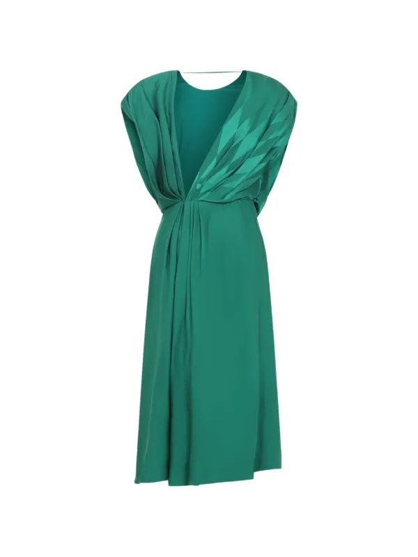 Versace twist-detail Silk Dress | Green