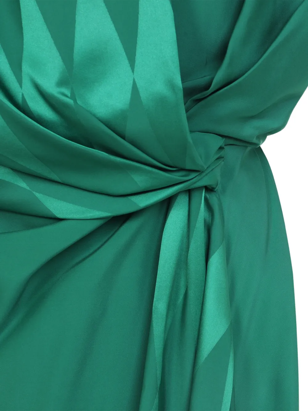 Versace Zijden midi-jurk met gedraaid detail Groen